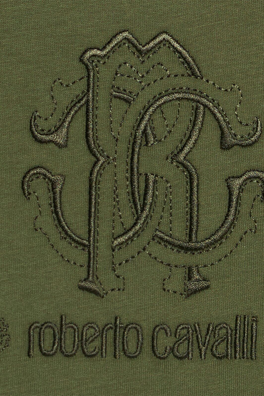 JU T-Shirt With RC Monogram And Logo Green UJT60M-JD001