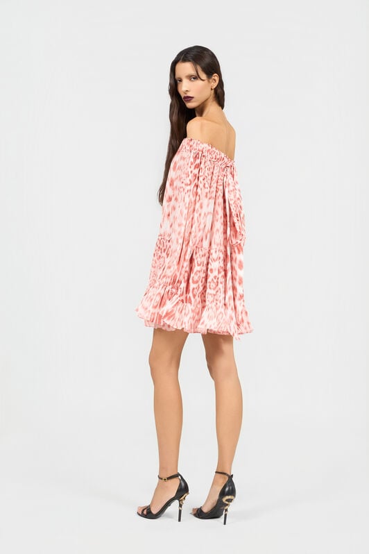 RC Jaguar Pink Print Mini Dress PINK XQT106-7HT23