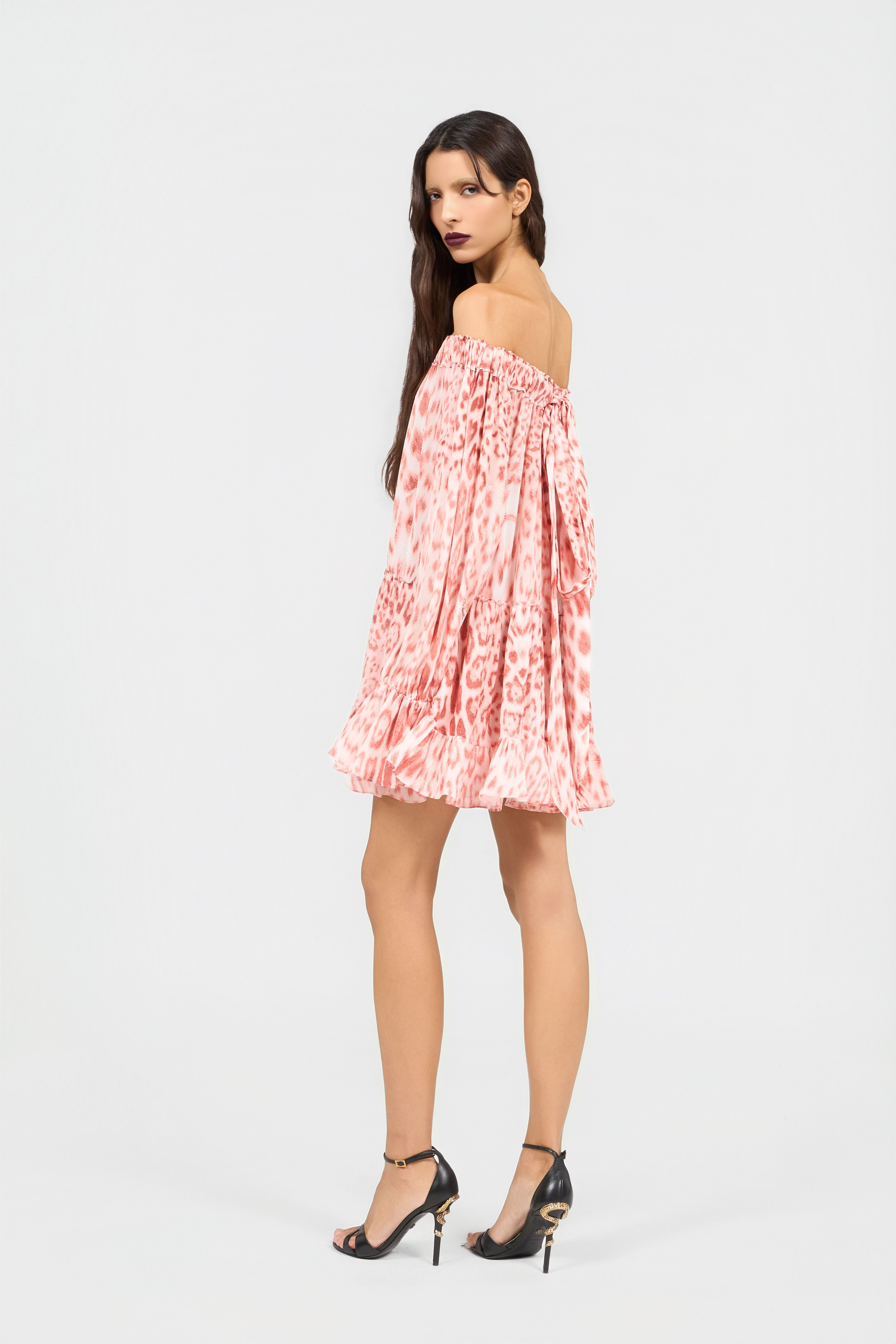 RC Jaguar Pink Print Mini Dress PINK XQT106-7HT23