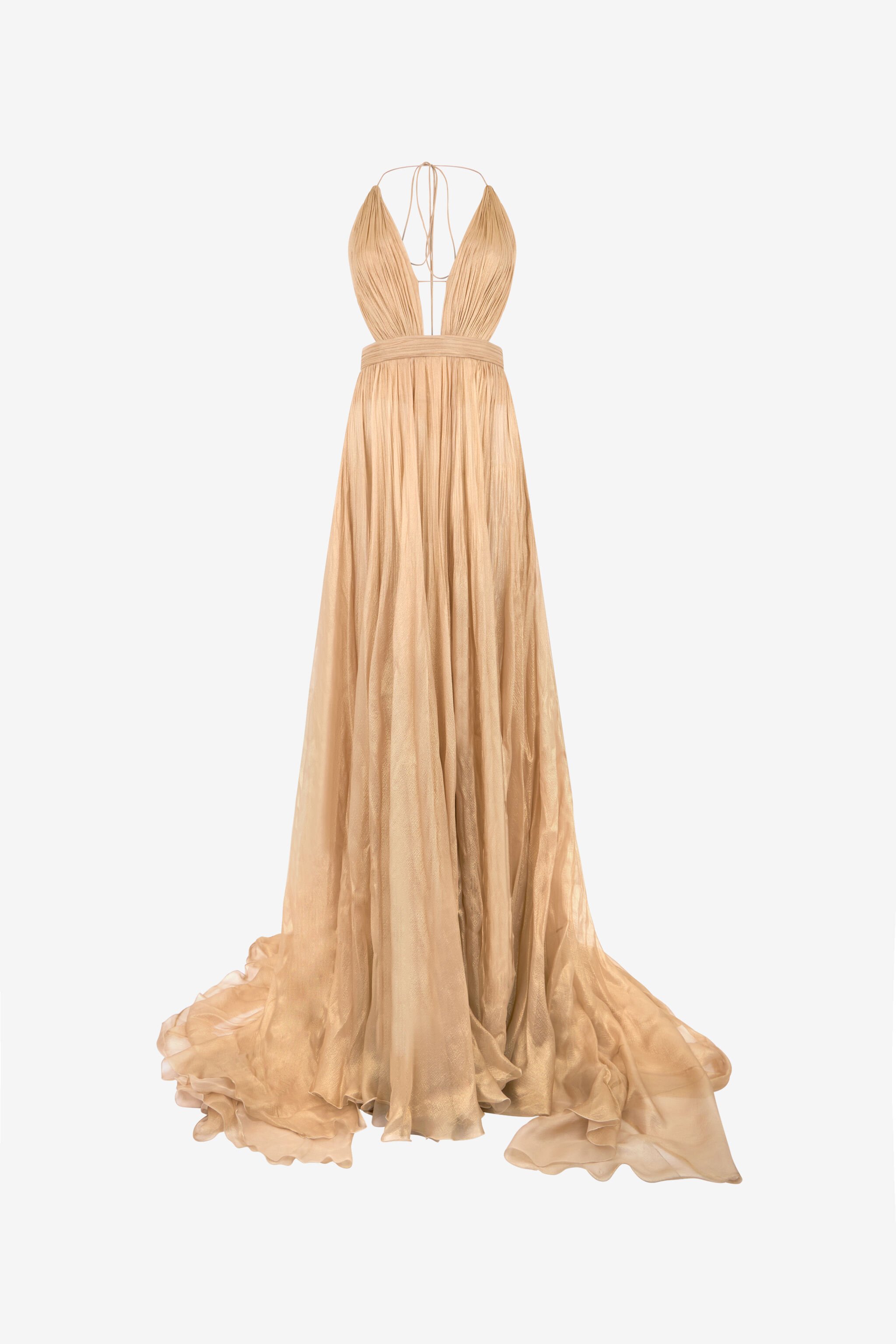 RC Gold Silk Maxi Dress PINK GOLD WWT108-XV012