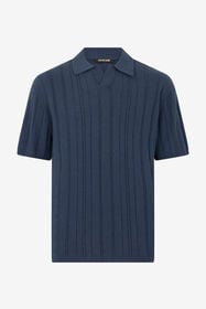 RC Blue Ribbed Polo BLU NAVY SOT60Q-AI007