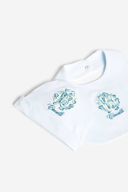 JU RC Monogram and Logo-Embroidered Babygrow Set JU RC Monogram and Logo-Embroidered Babygrow Set Light blue QJT817-JV025