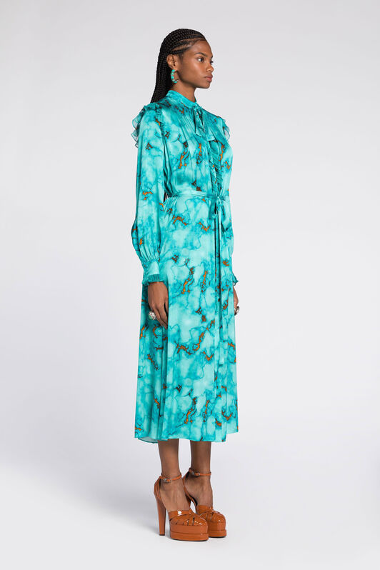 RC Marble-Print Shirt Dress Light blue RKT106-SZH62