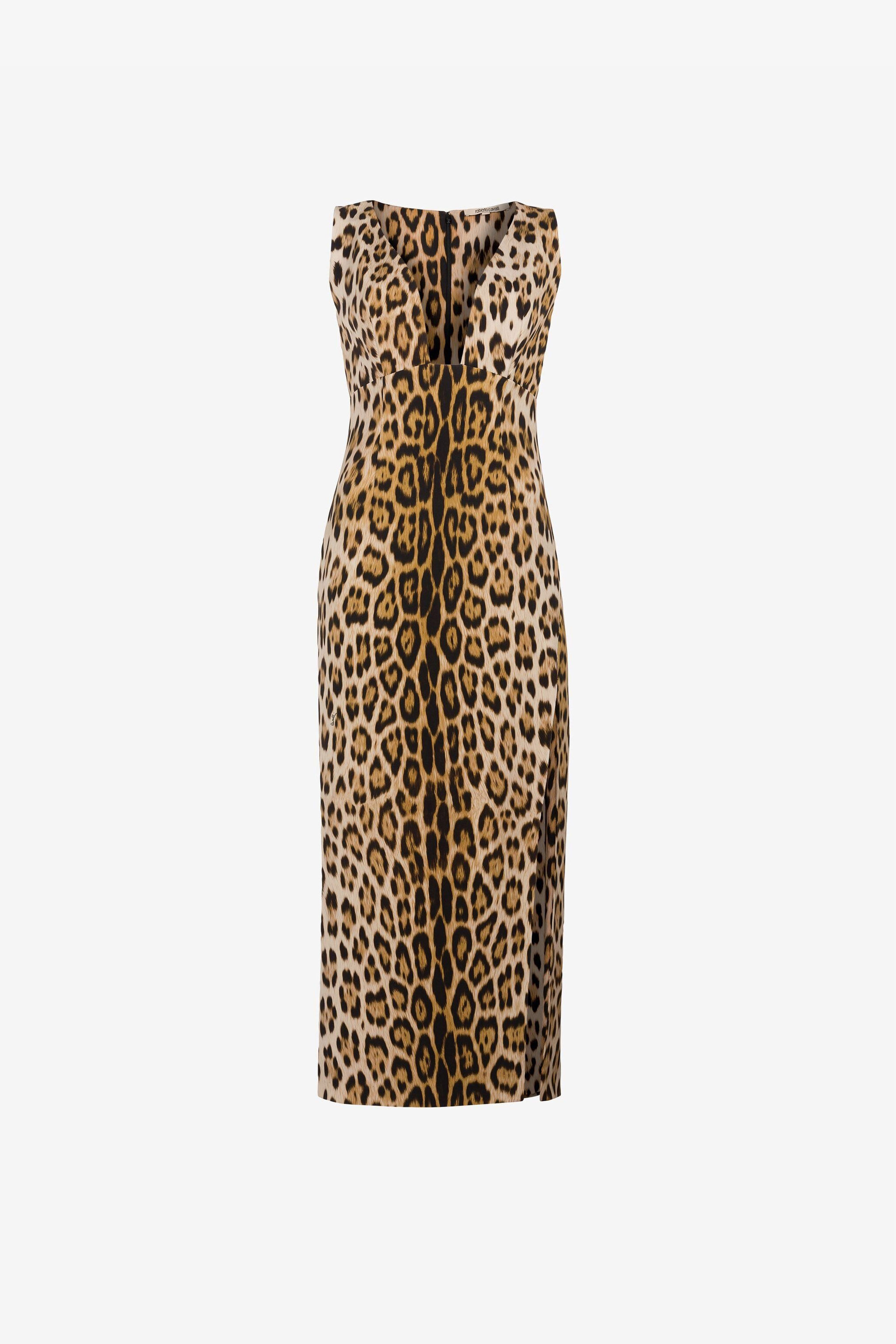 RC Kleid mit Jaguar-Print Hellbraun QKT119-7OF53