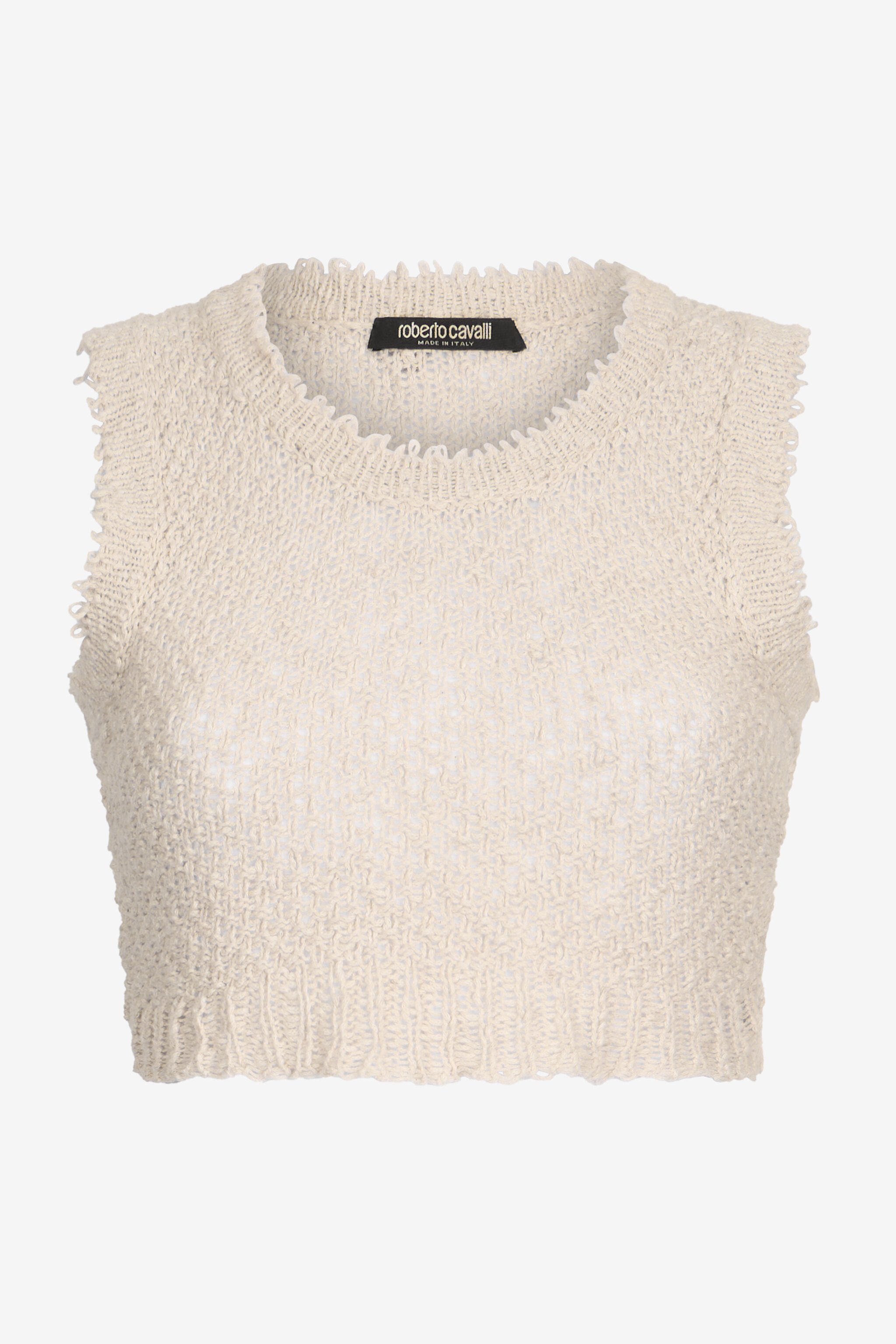 RC Top en Maille Texturée Ivoire Marron clair UWM606-ME005