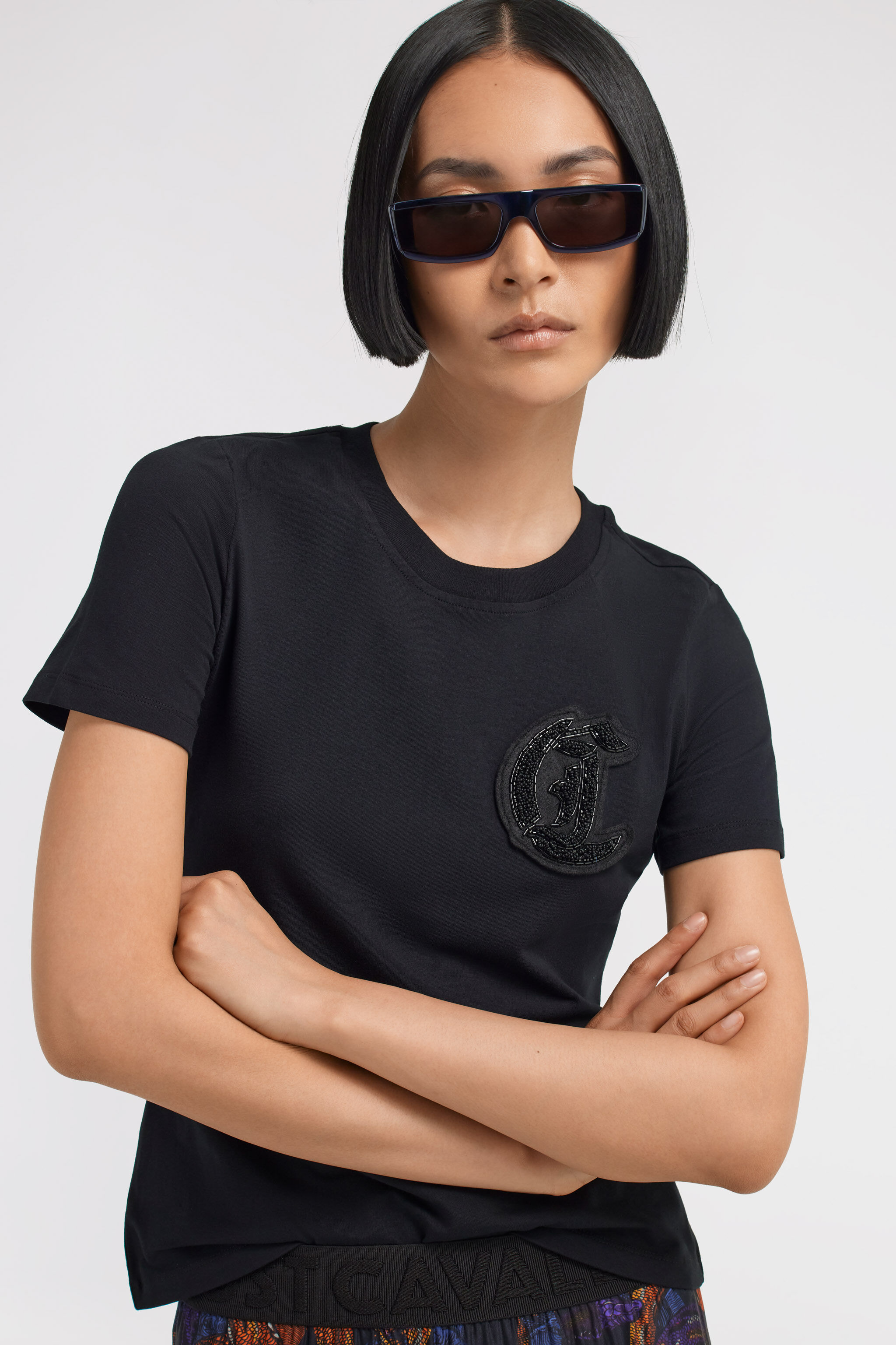 JC T-shirt Just Cavalli Nero TFT100-TF156