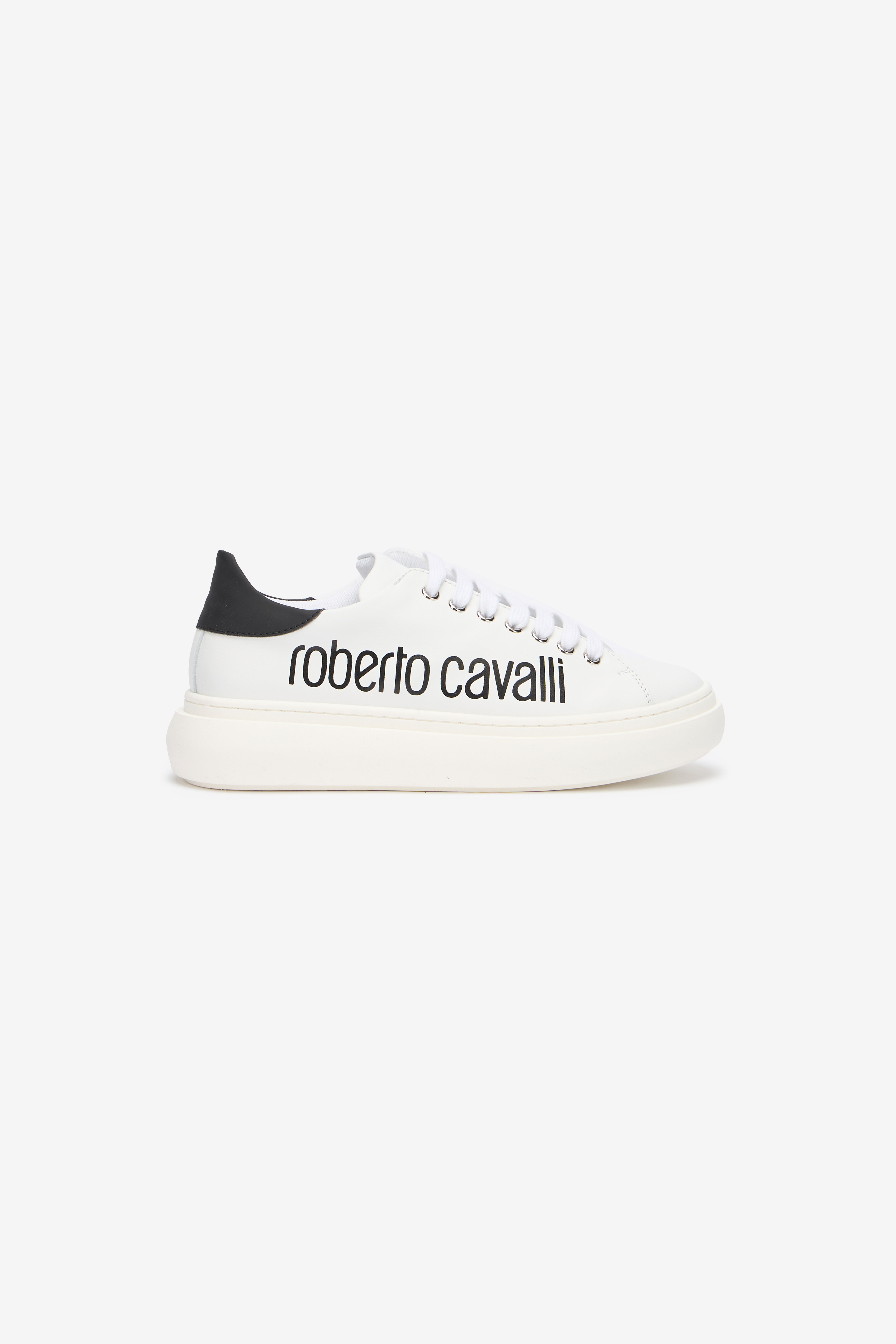 RC White Sneaker With Logo Print WHITE/BLACK QOS01I-PZO16