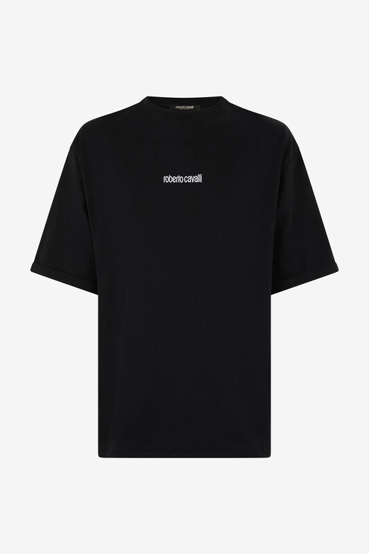 RC Cotton T-Shirt with Tigers and Logo Noir VRT62E-JD060