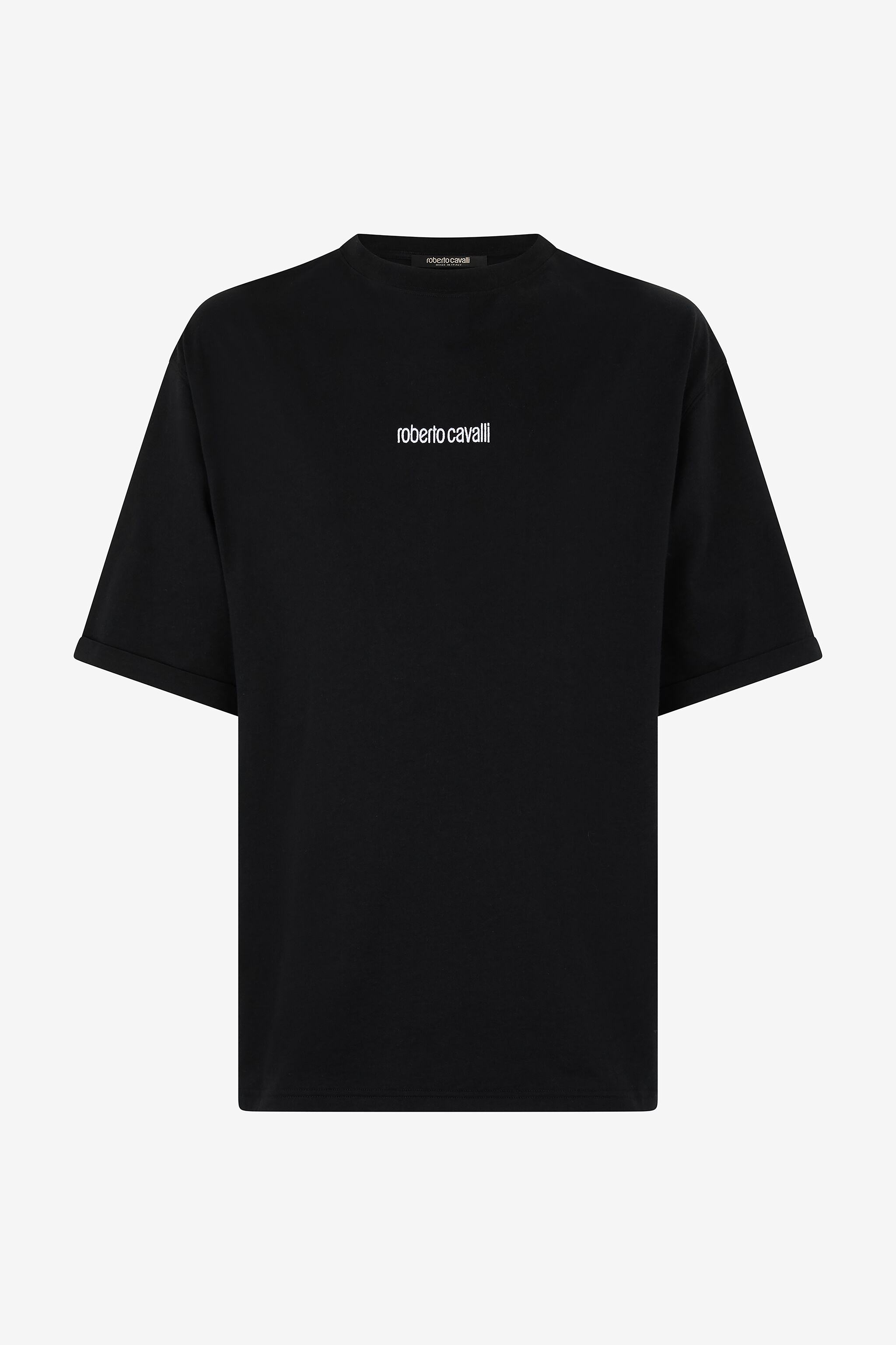 RC Cotton T-Shirt with Tigers and Logo Noir VRT62E-JD060