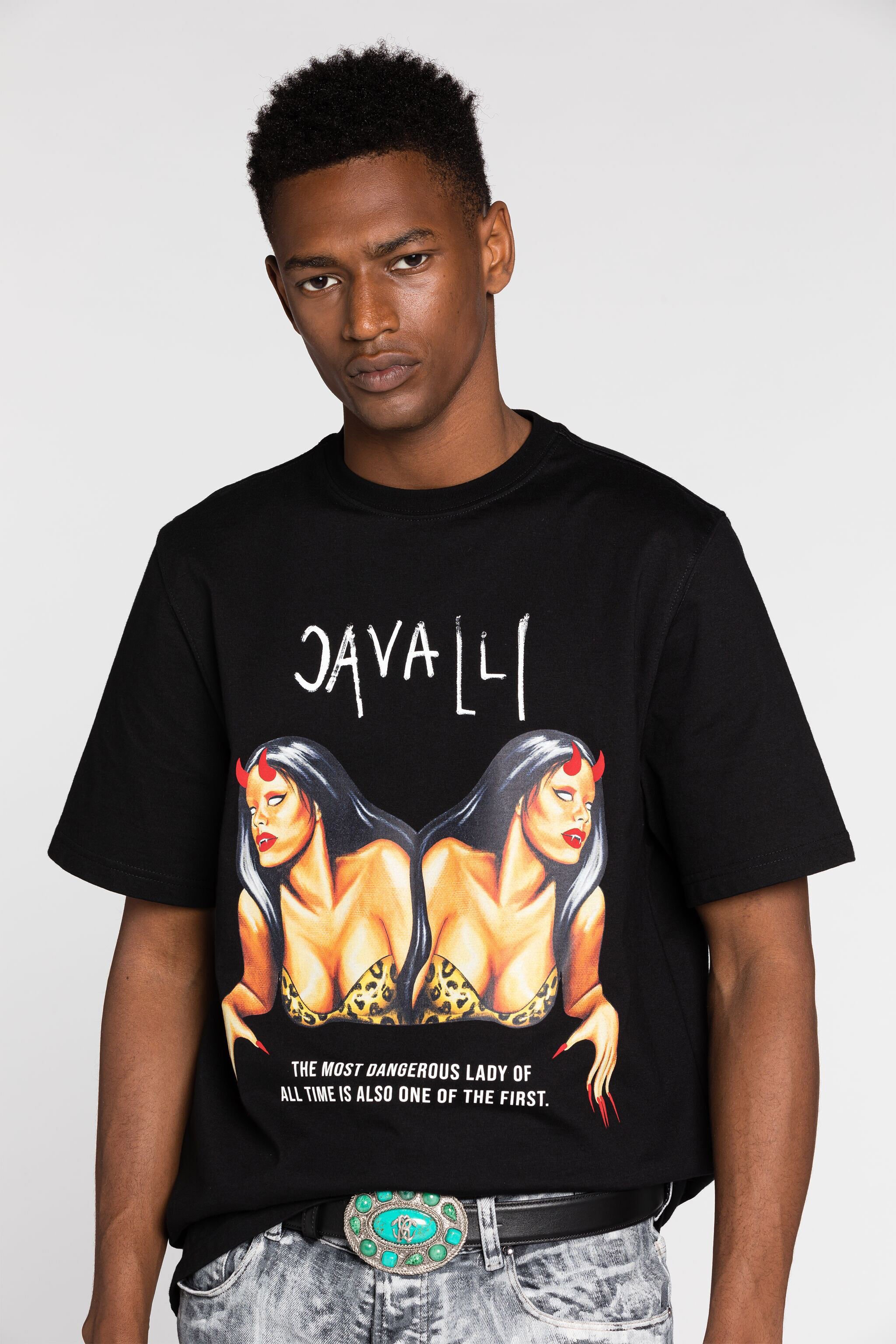RC Graphic-Print Cotton T-Shirt Black RRT61I-JD060