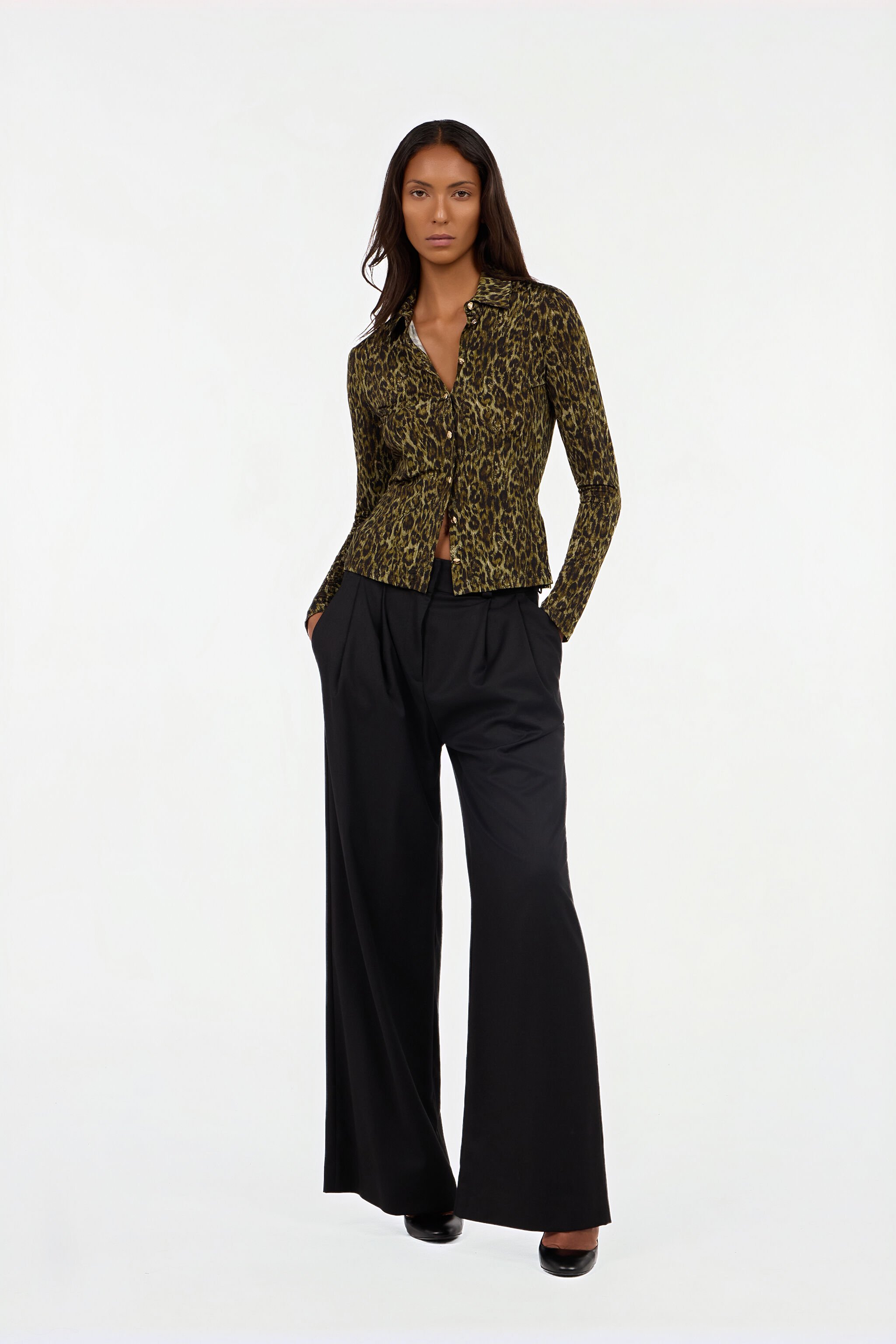 JC Hemd mit Leopardendruck VERDE 185 VFT233-VF380