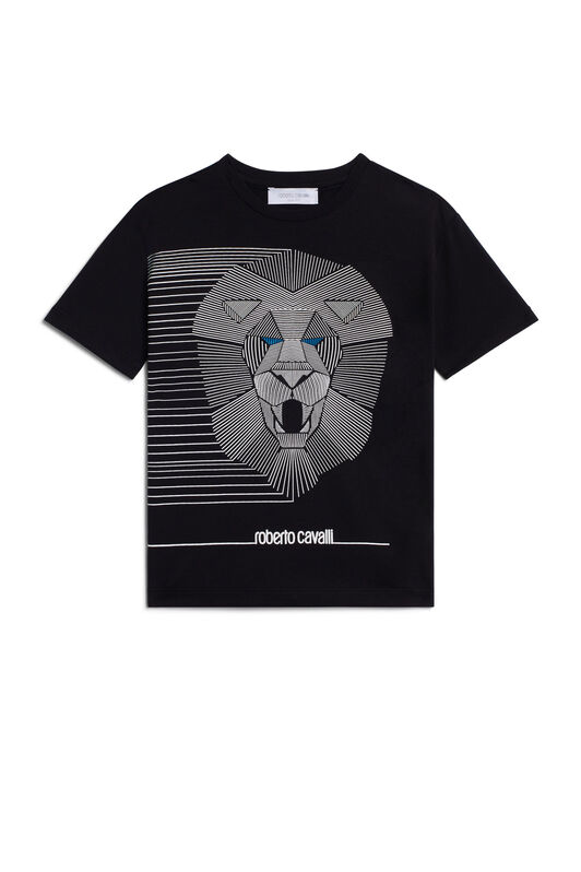 JU Red Lion print T-shirt BLACK/WHITE IJT65C-JV025