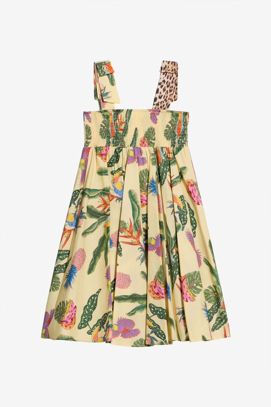 JU Baumwollkleid mit Tropicana-Print YELLOW WJT10E-7MR12