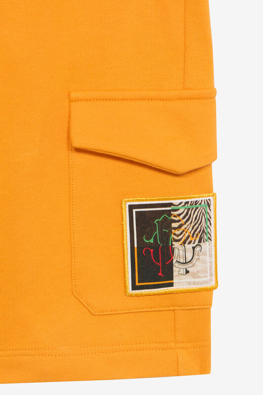 JU Sports Shorts With Animal Patchwork Appliqué Orange UJT25B-CF050