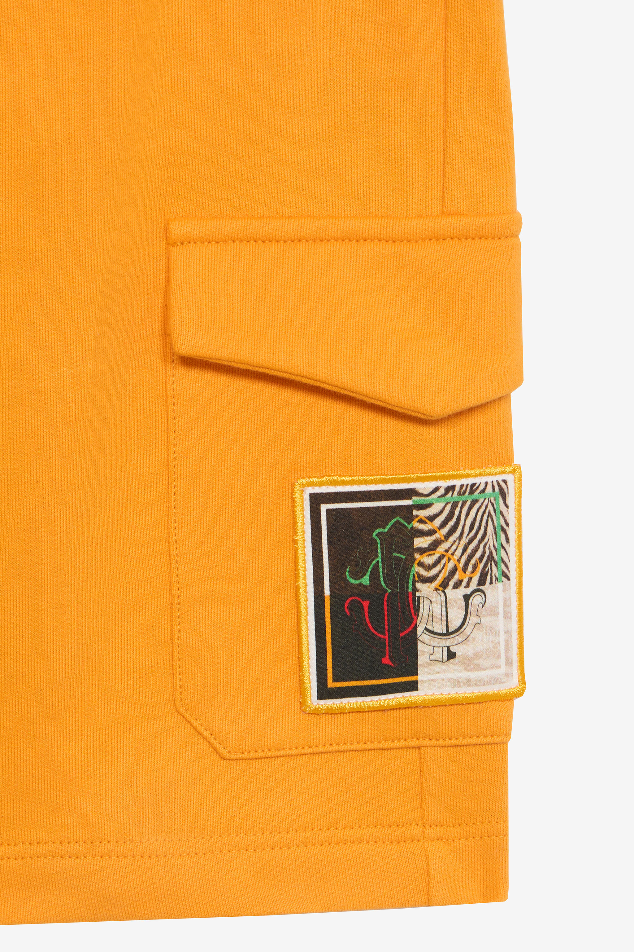 JU Sports Shorts With Animal Patchwork Appliqué Orange UJT25B-CF050