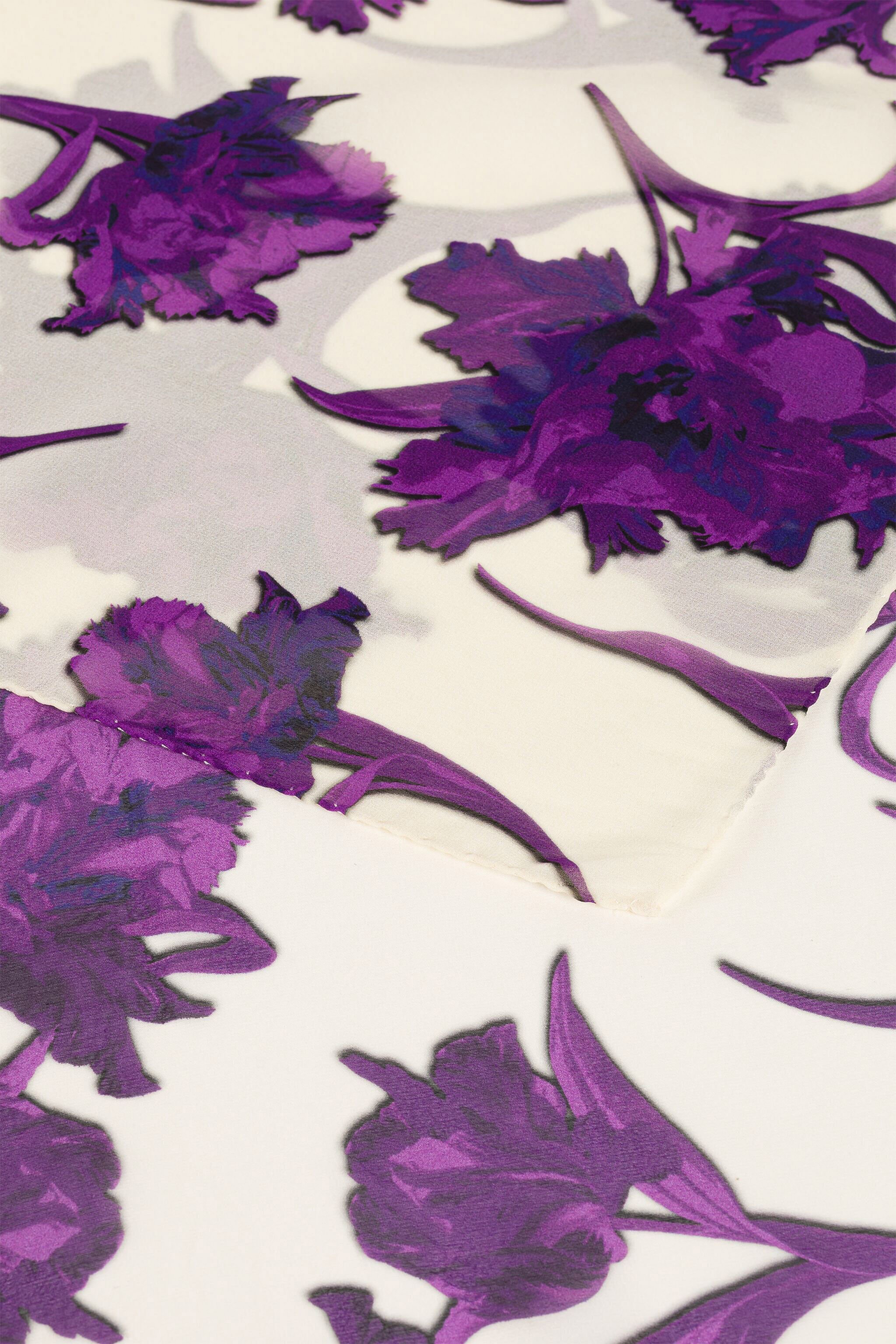 RC Floral-Print Silk Scarf Viola JSI00A-2NG74