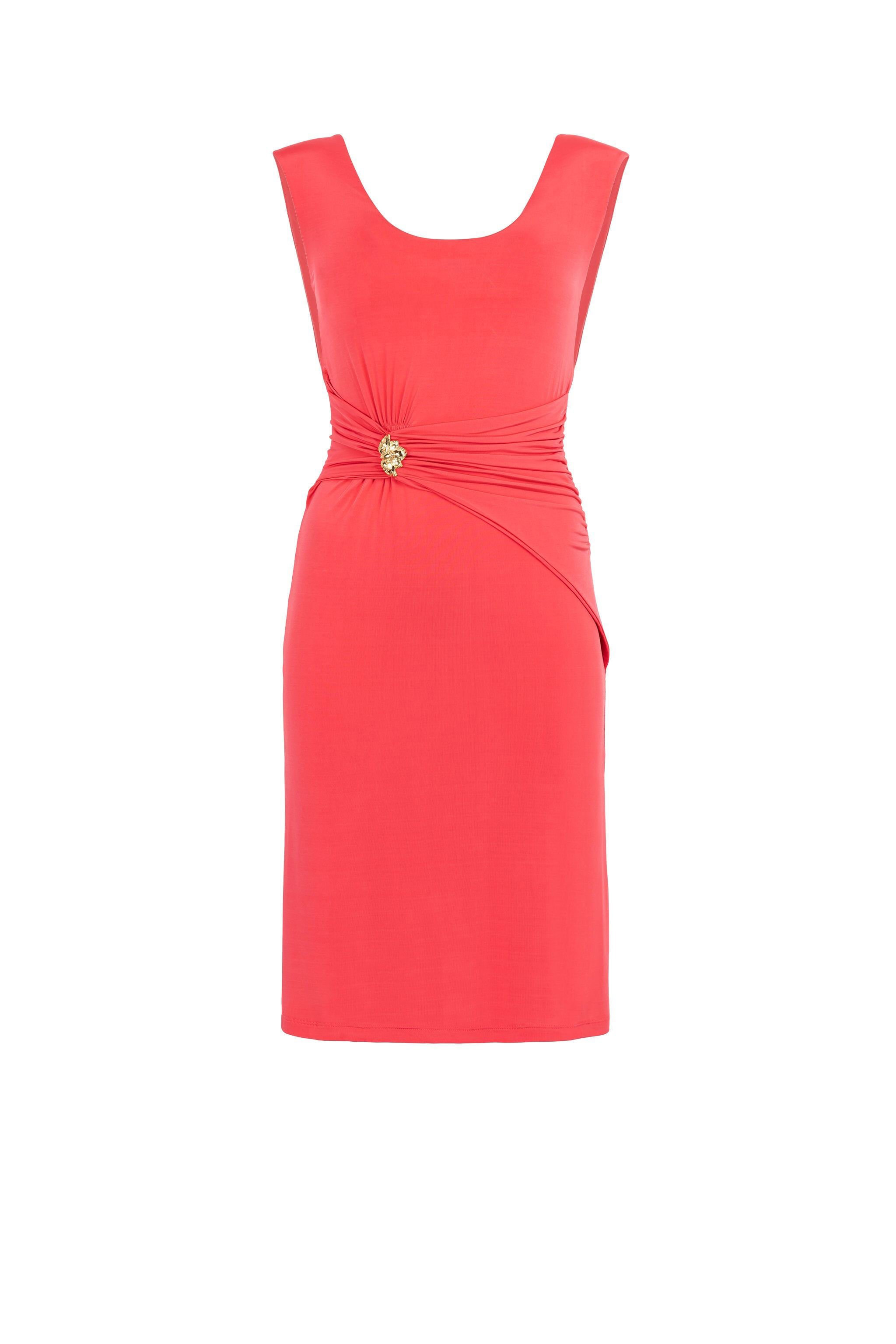 RC Ruched Dress Red FST101-JT003