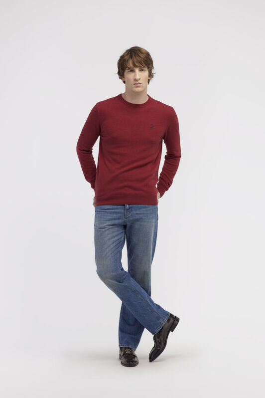 RC Wool sweater with Monogram Mirror Snake Dark red NOM01A-MI014