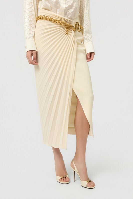 RC Ivory Midi Pleated Skirt IVORY WWT300-KU021