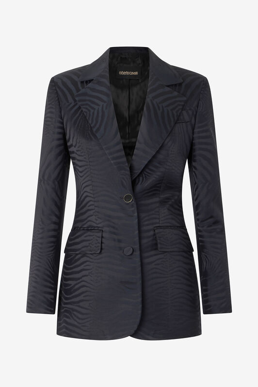 RC Blazer With Solid-Color Tiger Skin Design Black UKT405-TJ033