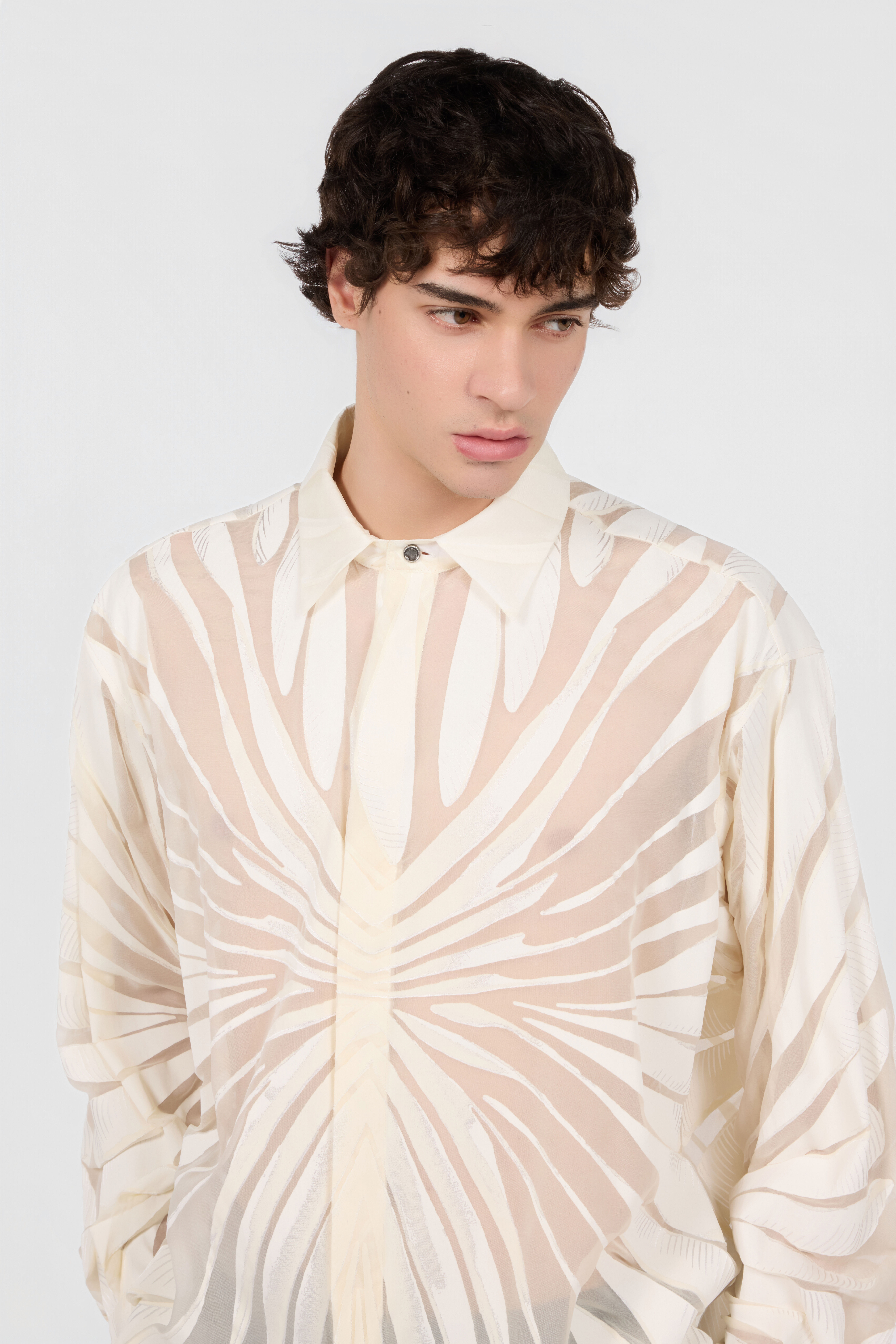 RC Chemise Avec Imprimé Ray Dévoré NATURAL WHITE XRT722-HLI15
