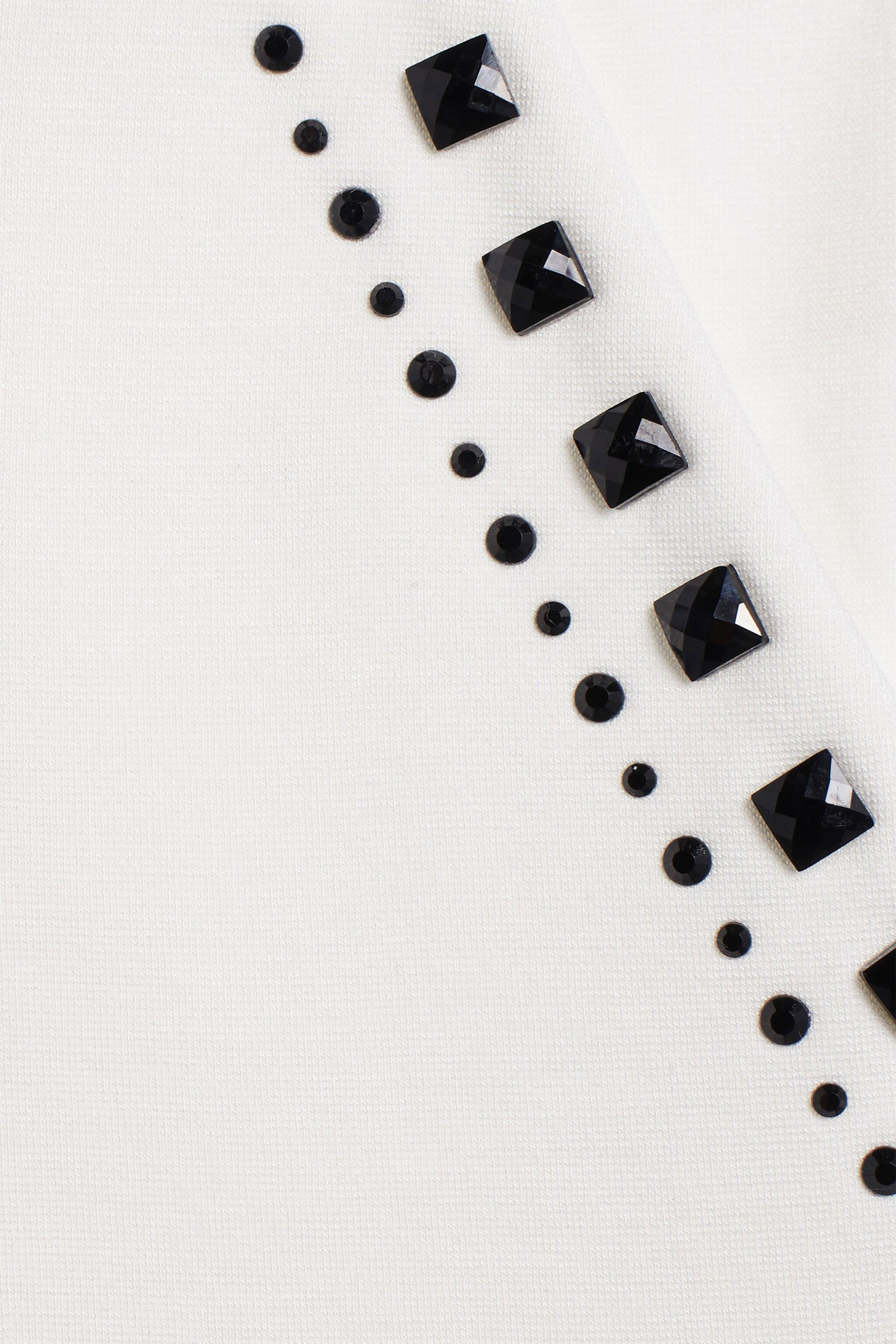 JU White embellished jersey shorts MILKY WHITE IJT217-JT023