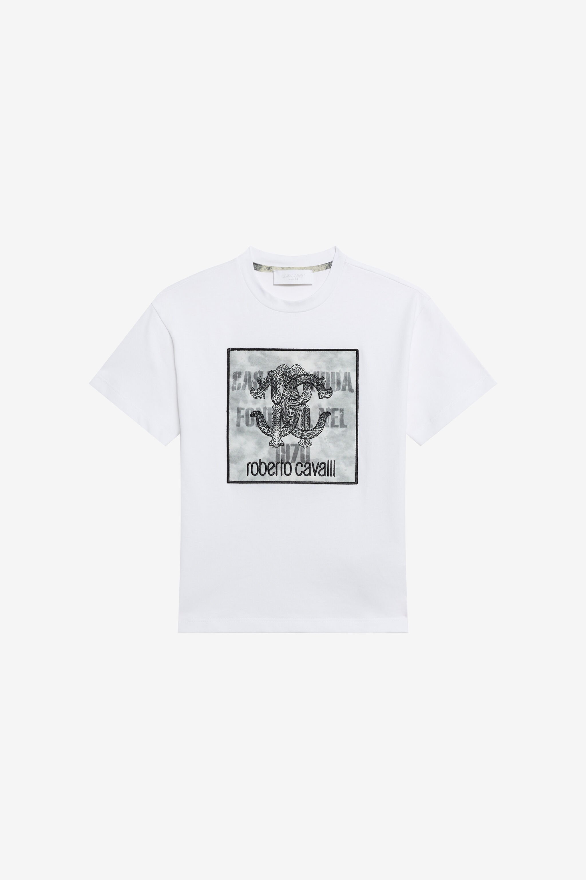JU White T-shirt With Monogram RC  OPTICAL WHITE WJT61G-JD001