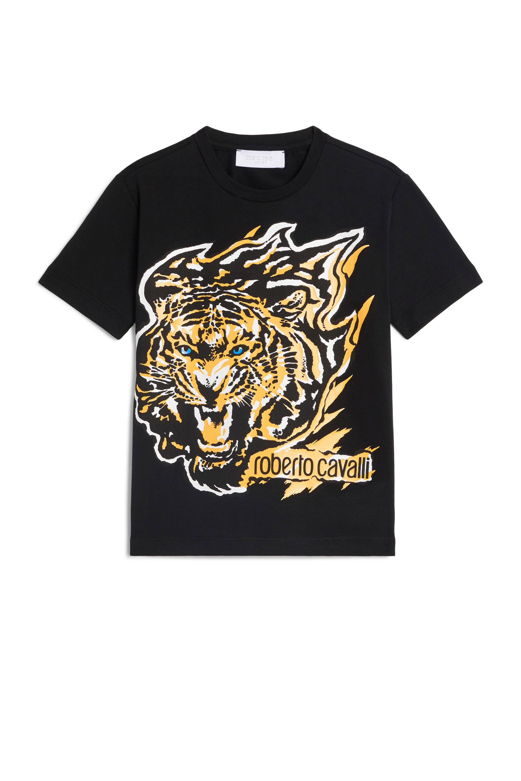 JU Lion head print T-shirt BLACK JJT695-JV025