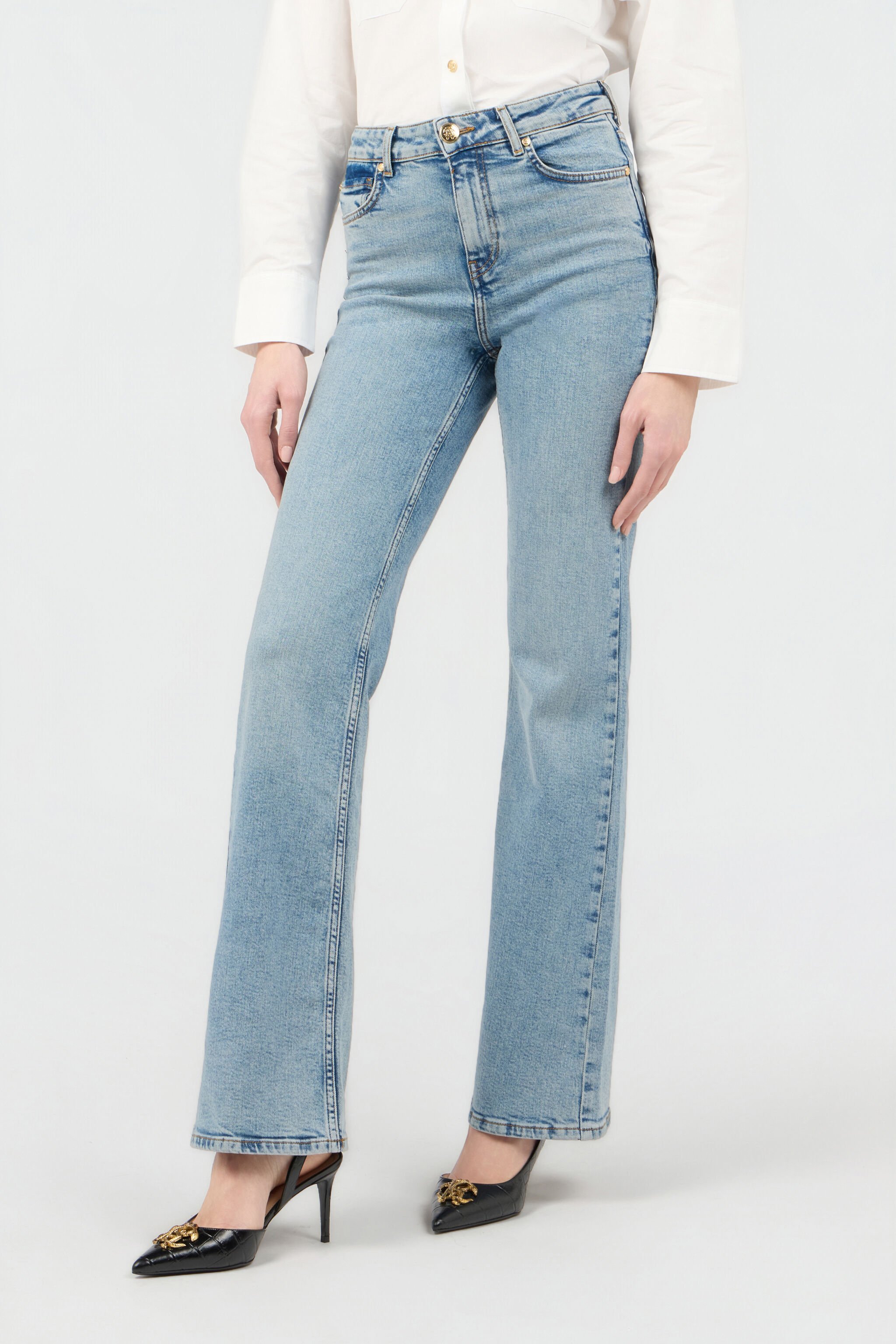 RC Vaqueros Acampanados Azul Claro Con Monogram RC DENIM SOJ20I-DL009