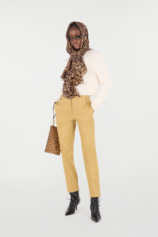 RC Solid-Color Python-Print Pants Light Brown UKT206-4NN53