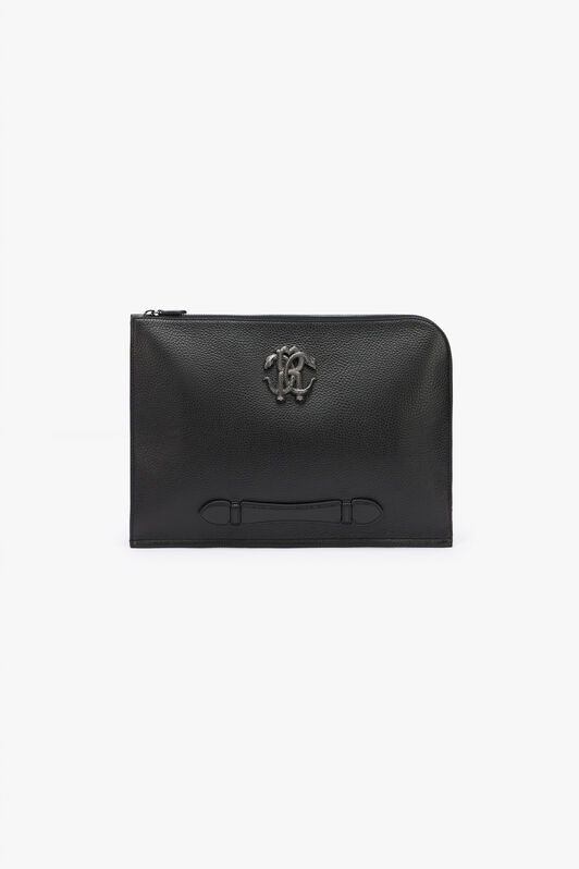 RC Black Pouch With Monogram RC RC Black Pouch With Monogram RC BLACK QOB00E-PZO37