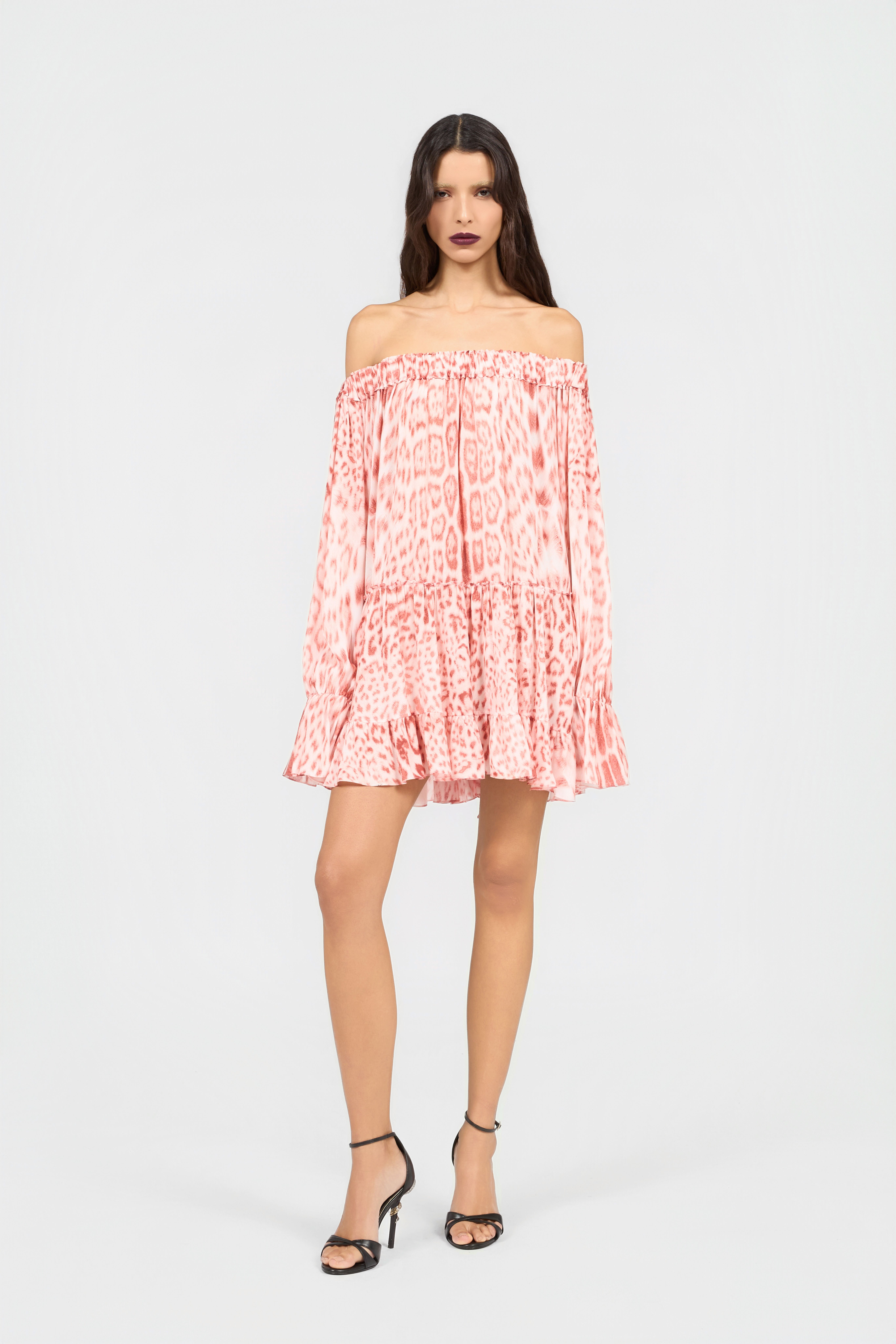 RC Jaguar Pink Print Mini Dress PINK XQT106-7HT23