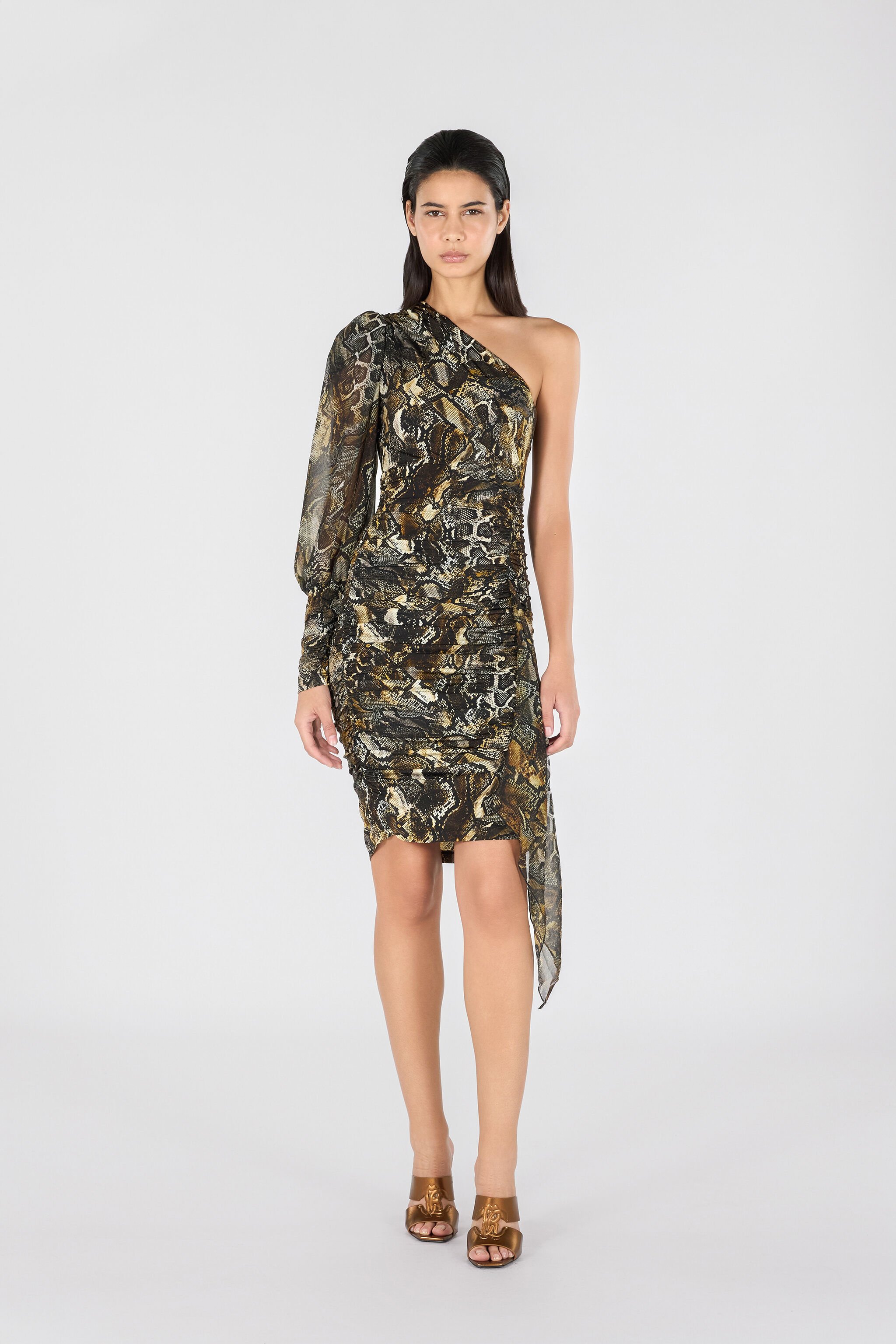 JC Woman Mini Dress Black/Brown RKT965-RK474