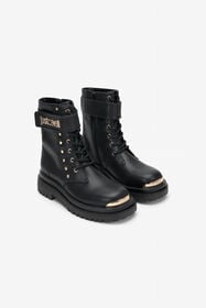 JC Black Combat Boots With Logo BLACK VFS130-VF658