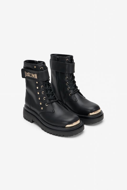 JC Black Combat Boots With Logo JC Black Combat Boots With Logo BLACK VFS130-VF658