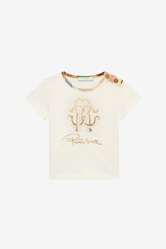 JU T-Shirt Avec Monogramme RC Et Logo Dorés JU T-Shirt Avec Monogramme RC Et Logo Dorés Bleu clair UJT666-JD001