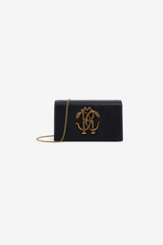 RC Shoulder bag with Monogram Mirror Snake Black SKB112-PZ172