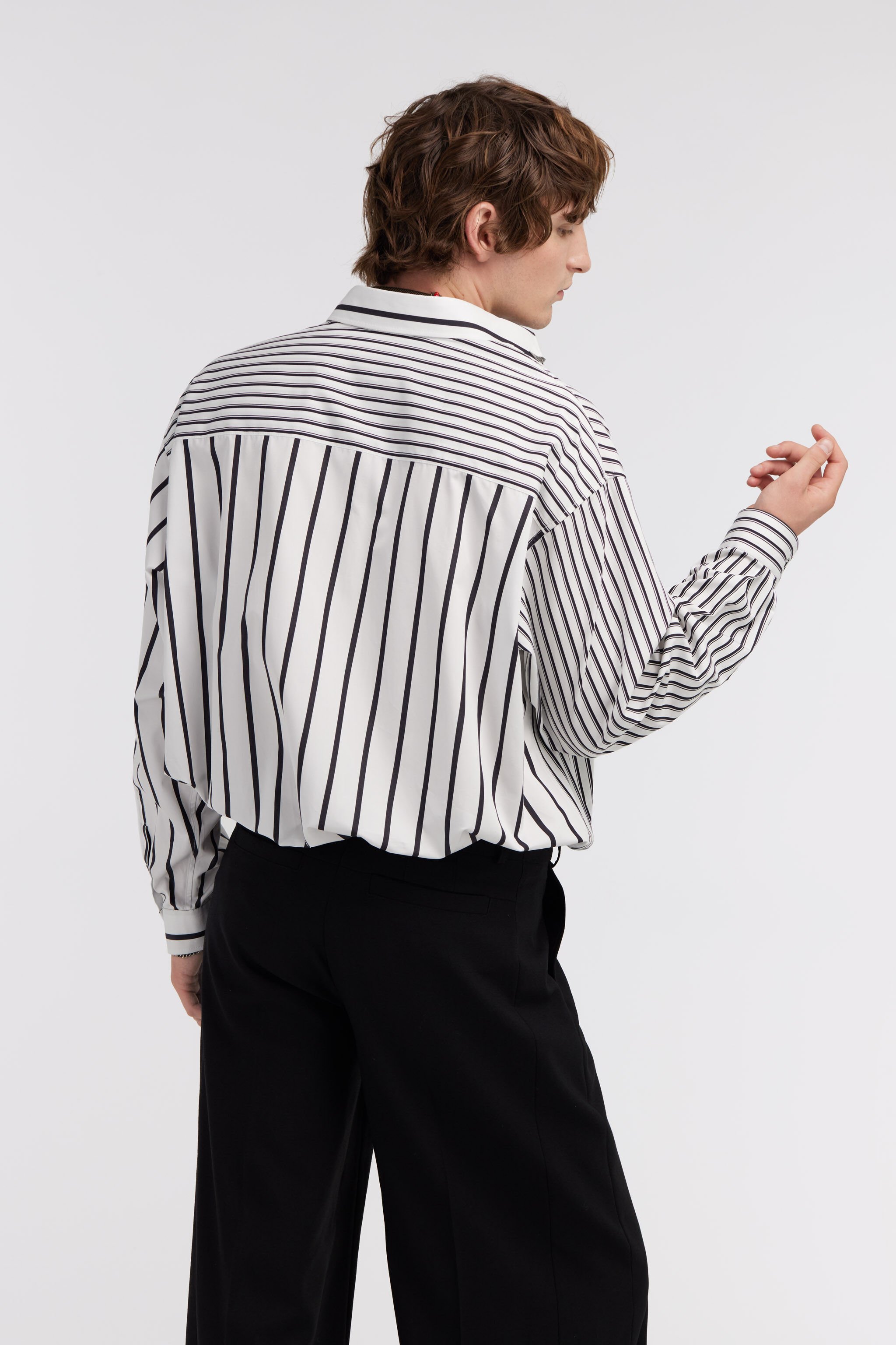RC Camicia stampa righe e limoni Nero/Bianco SRT720-CH039