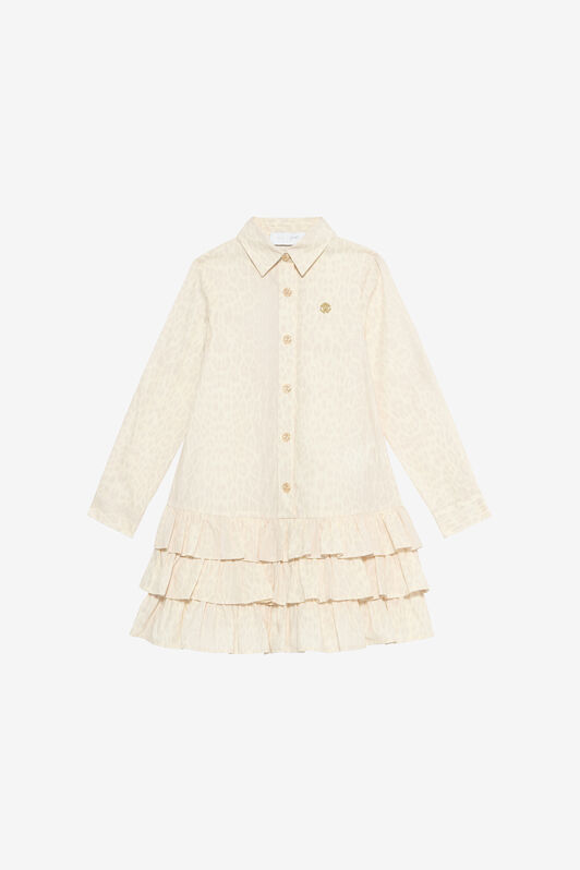 JU Ivory Dress with Jaguar Skin Print AVORY VJT10Q-7MO52
