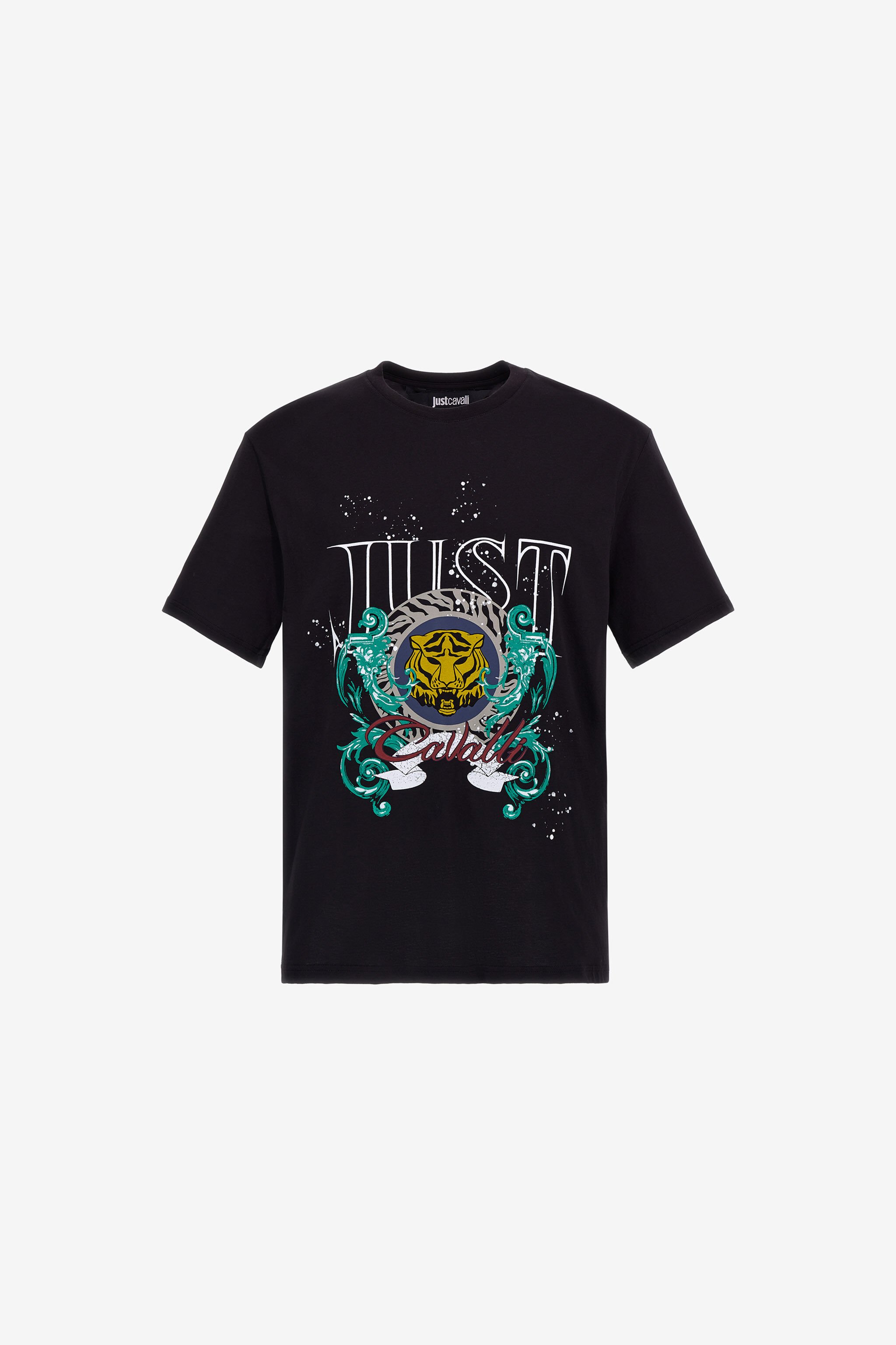 JC Just Cavalli Tiger Logo T-Shirt Black RRT921-RR183
