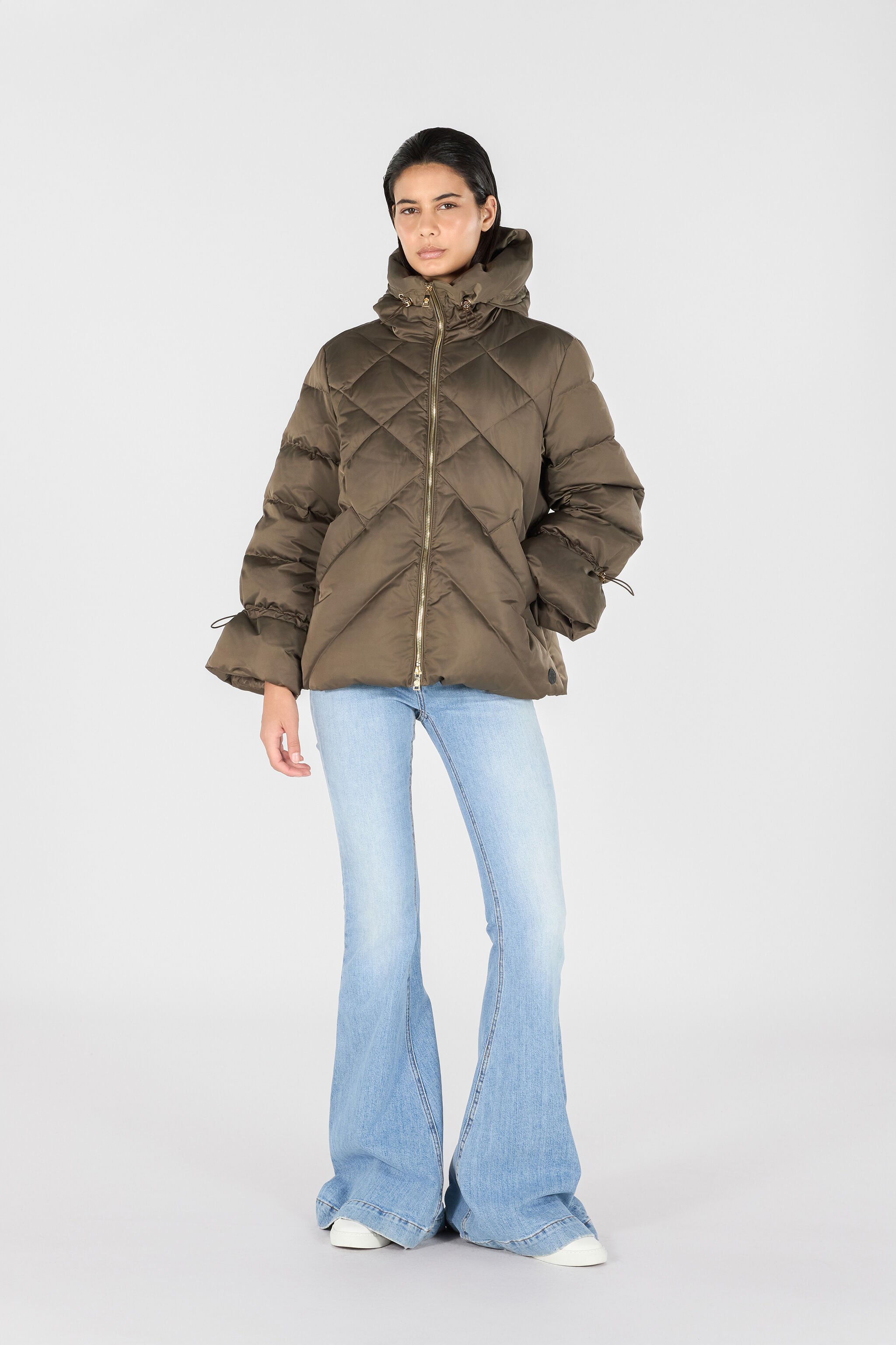 RC Braune Steppjacke MILITARY GREEN OOT40J-SBO03