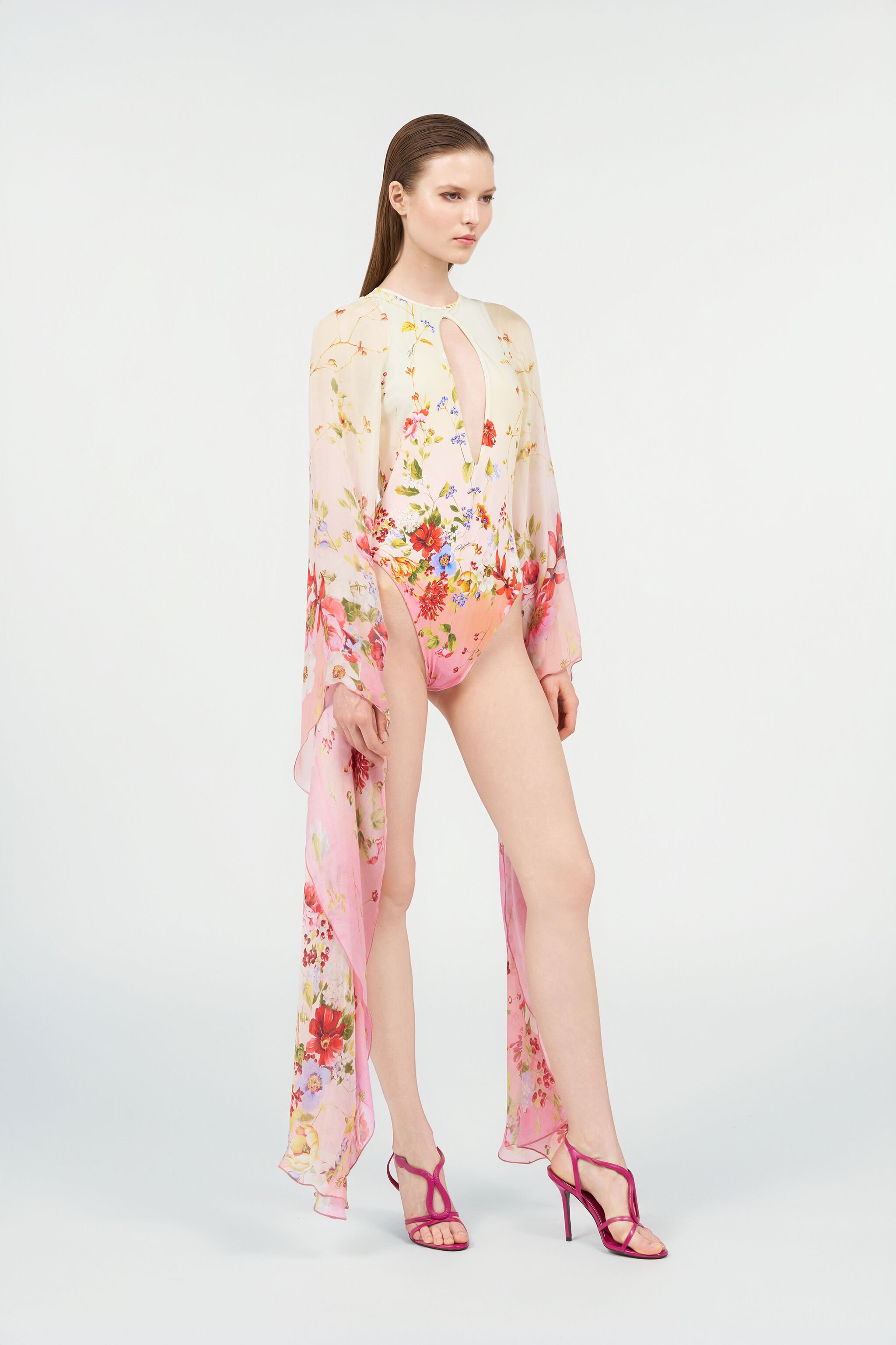 RC Costume Intero Miami Flowers GREEN/FUCHSIA WQW003-HVR32