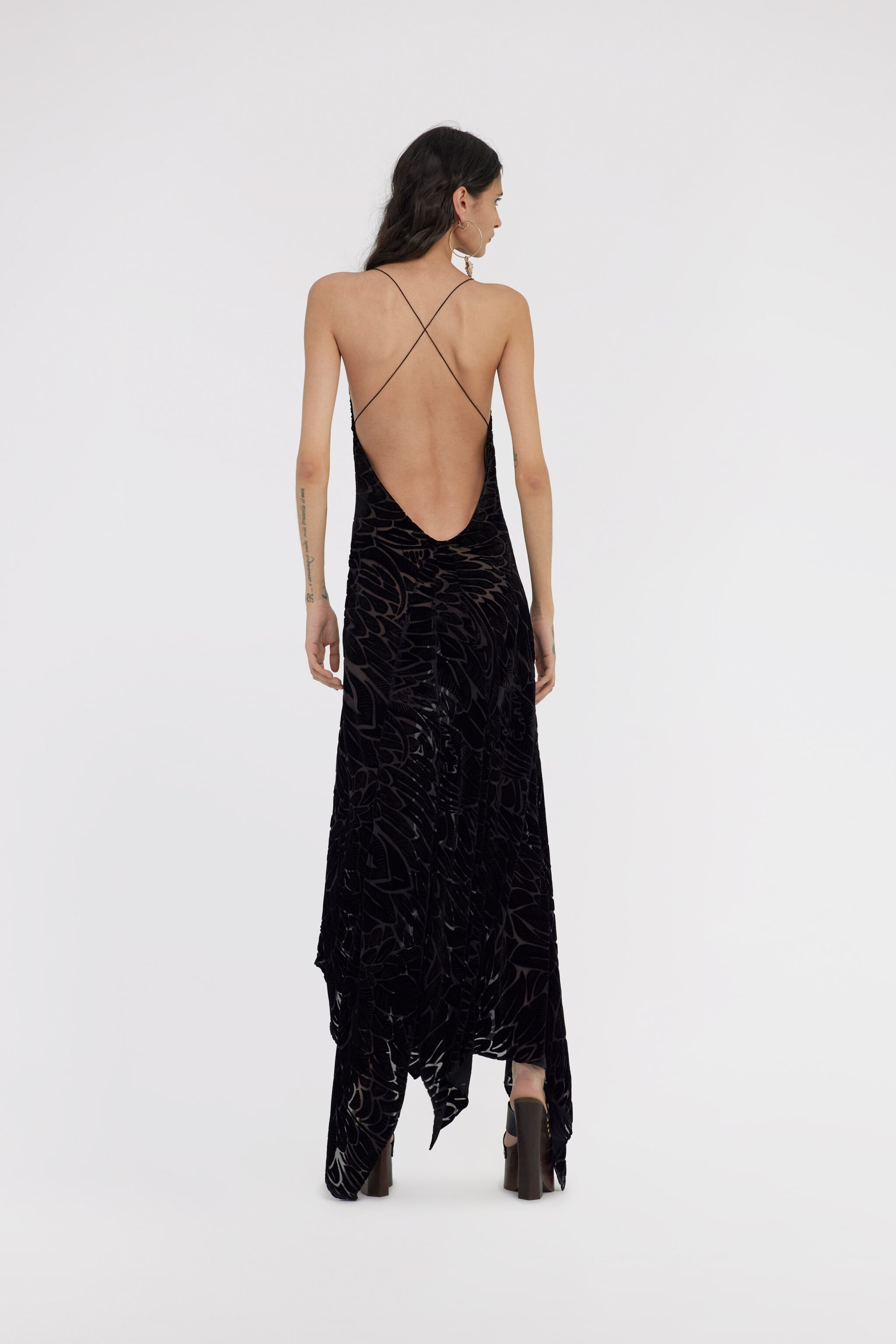 RC Plumage print devoré dress Black SWT160-4RL76