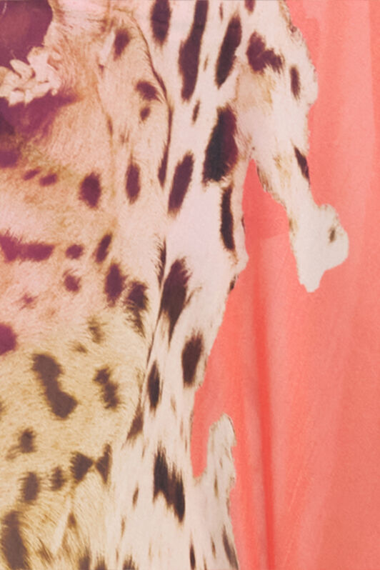 RC Cavalli Pop Print Silk Kaftan CORAL RED WQW011-HNR33