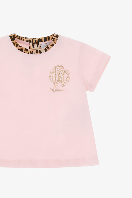 JU T-shirt con Logo RC Rosa TJT603-JD001