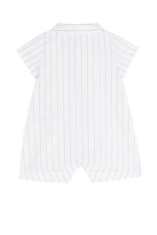 JU Logo RC cotton babygrow BIANCO/GRIGIO GJT817-CH048