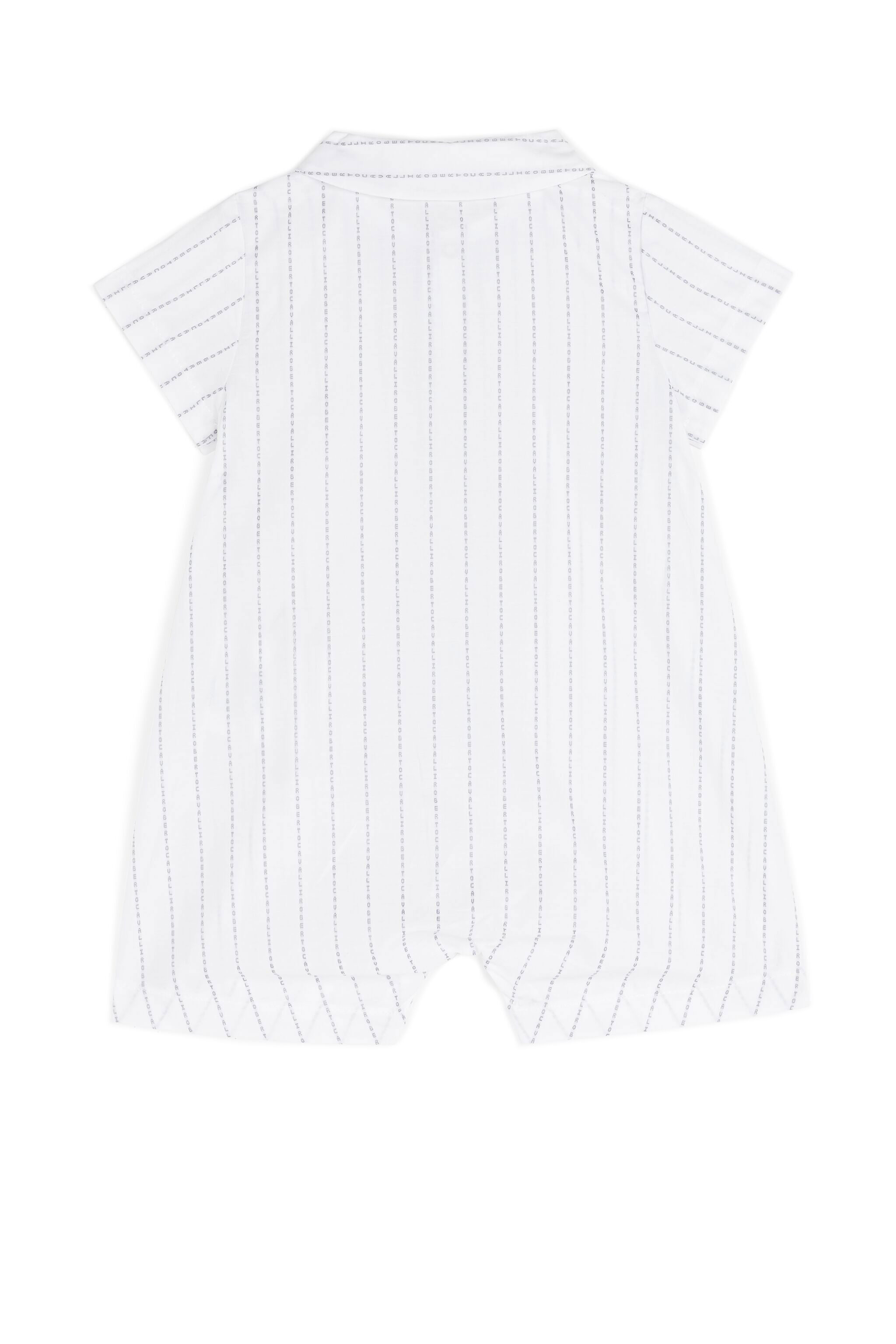JU Logo RC cotton babygrow BIANCO/GRIGIO GJT817-CH048