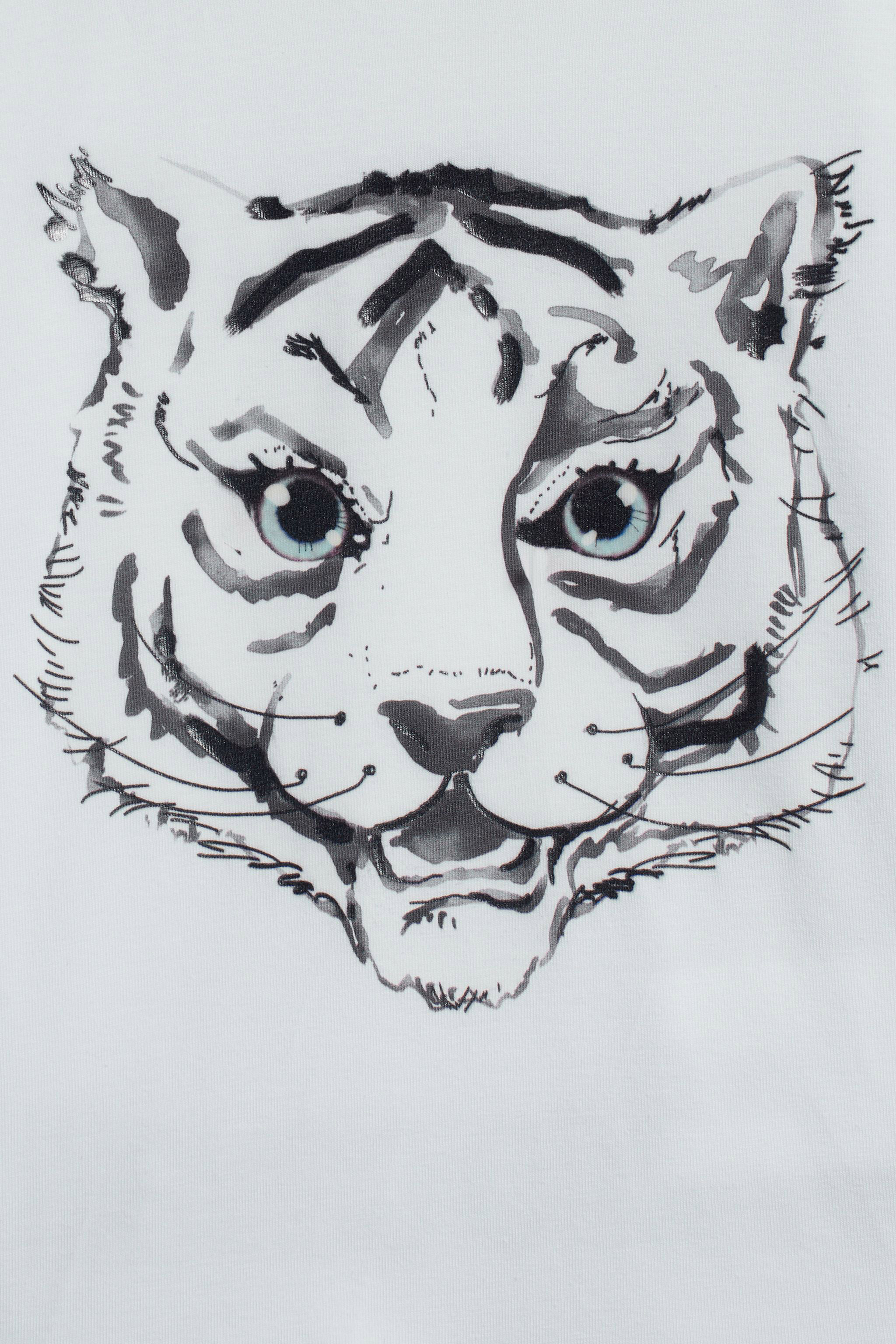 JU T-shirt à imprimé Baby Tiger WHITE IJT677-JV025