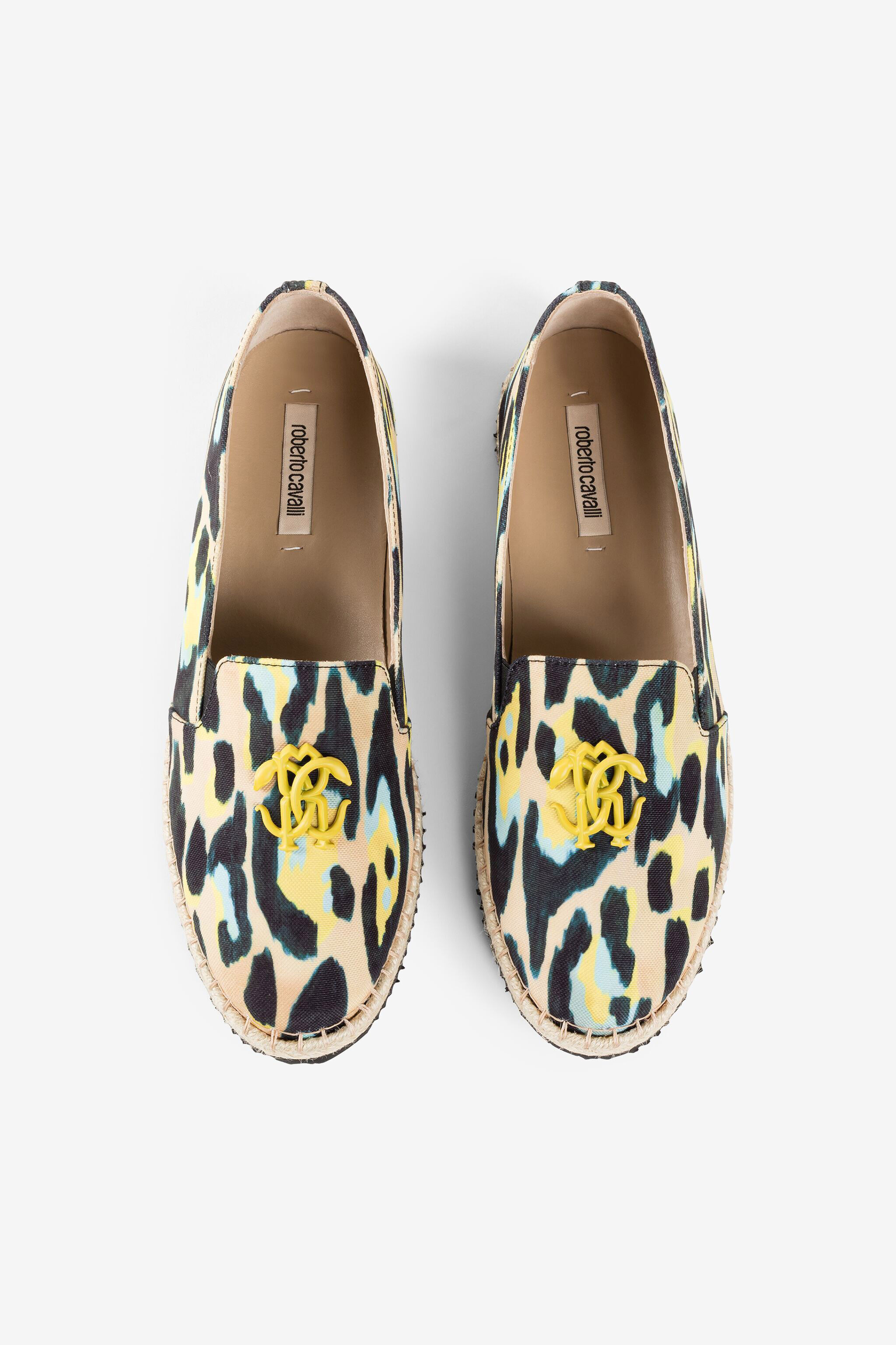 RC Espadrilles mit Jaguar-Print und Spiegelschlange NERO/GIAGUARO GIALLO QKS045-KV250