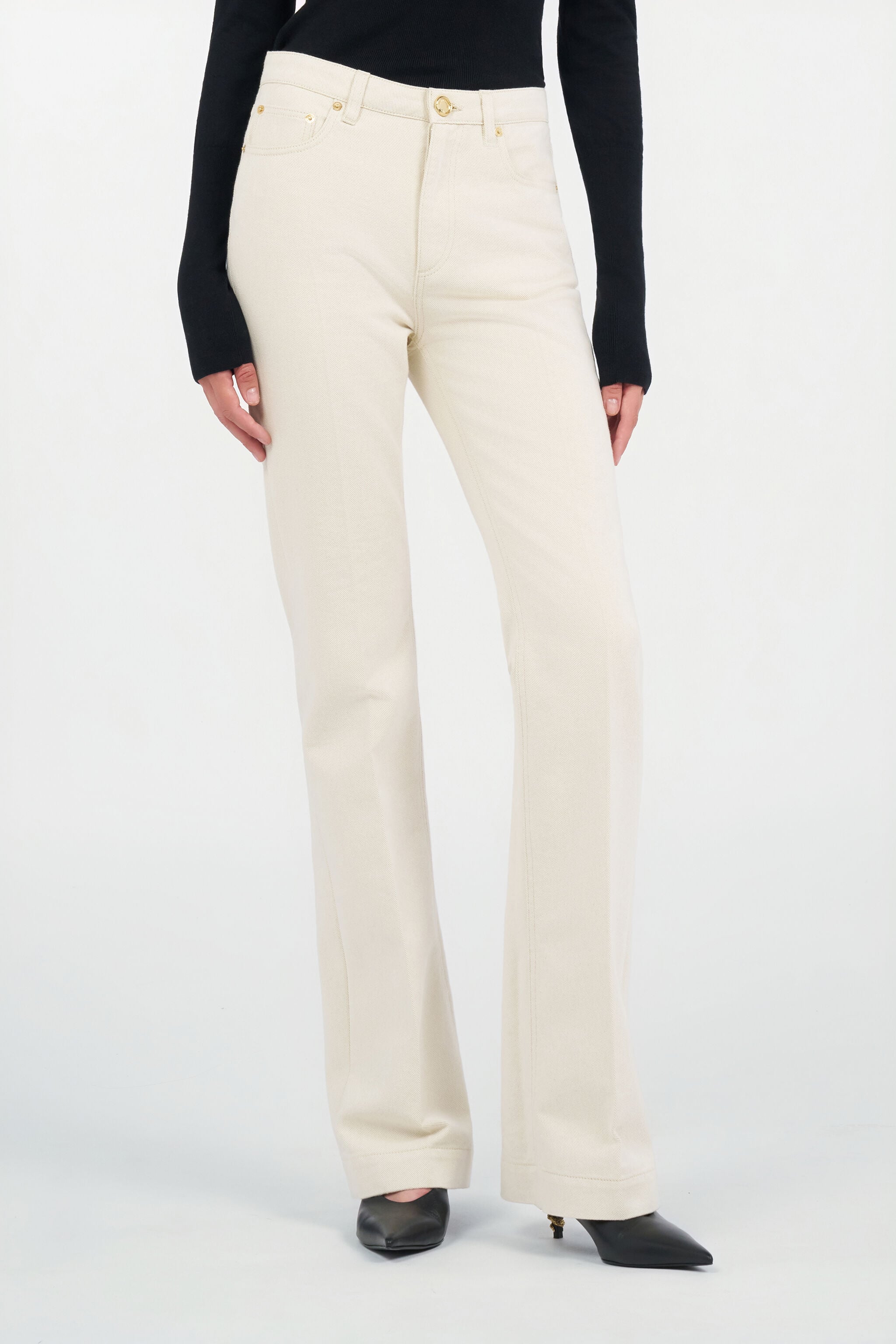 RC Jeans Flared Con Dettagli Oro RC Jeans Flared Con Dettagli Oro WHITE/GOLD WKJ221-VT004
